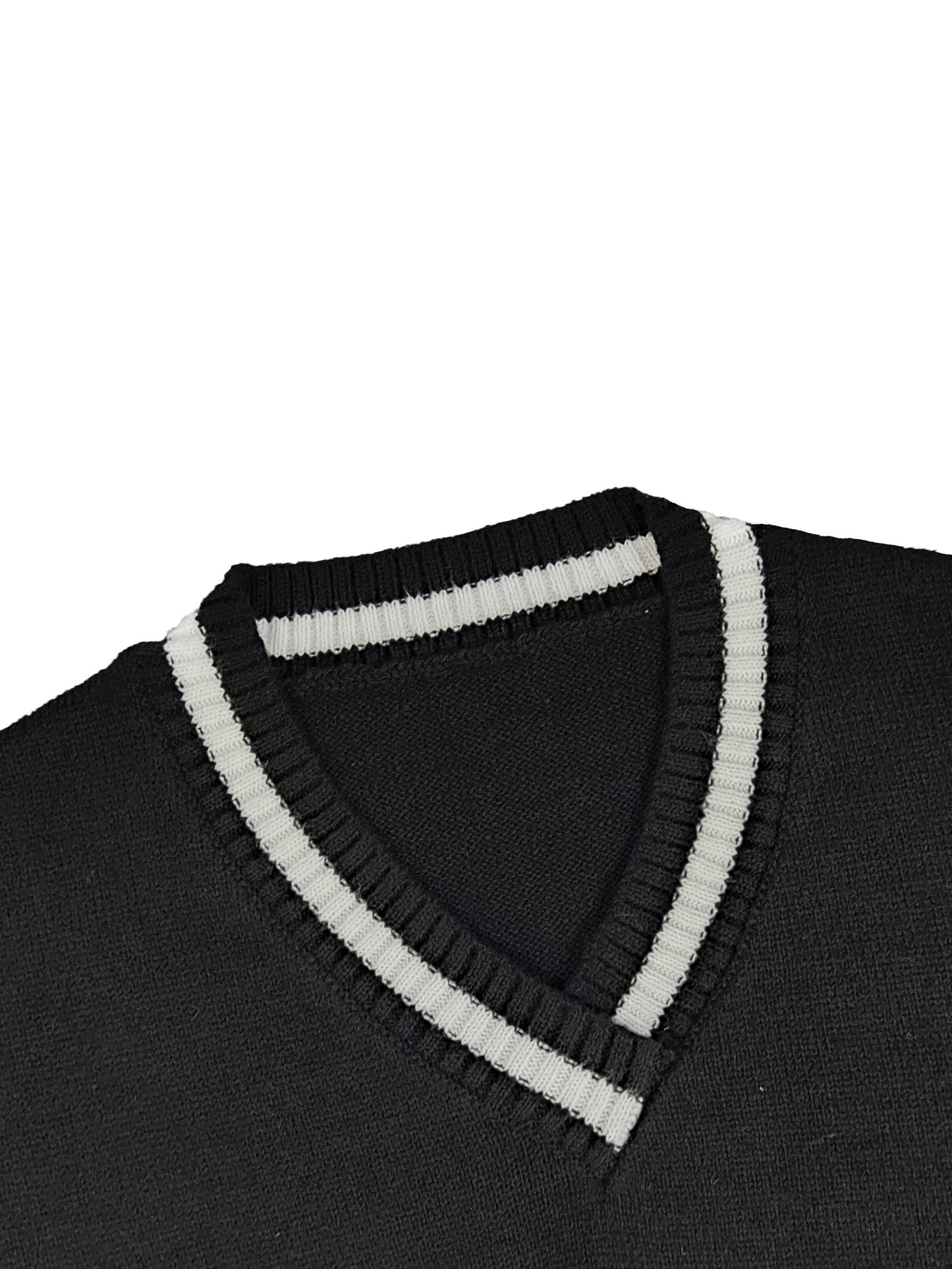 Sixsr Plus Size Casual Sweater, Women's Plus Stripe Print V Neck Long Sleeve Slight Stretch Pullover Sweater