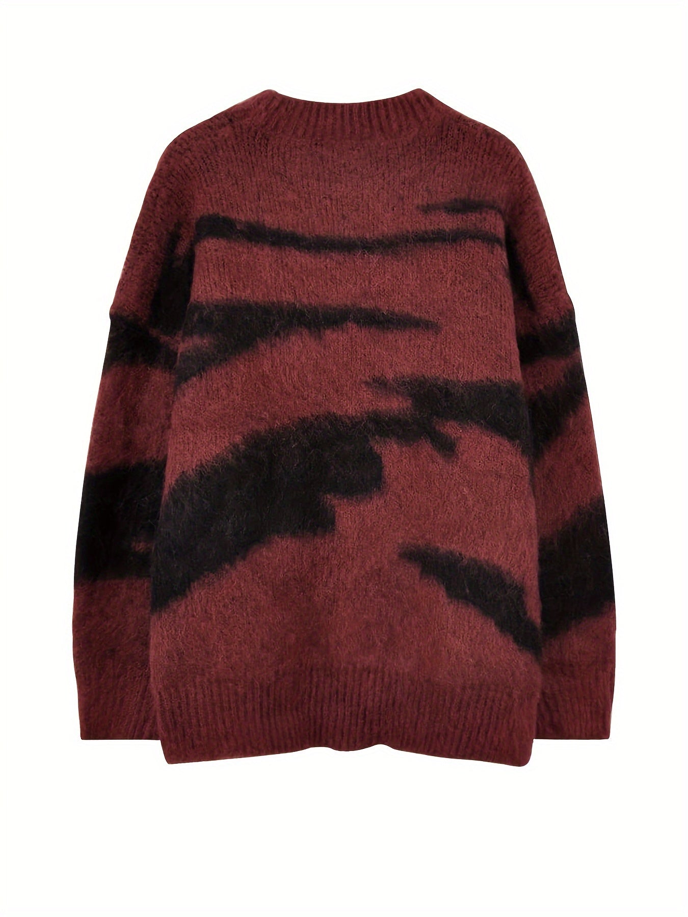 Sixsr Graphic Pattern Crew Neck Pullover Sweater, Casual Long Sleeve Loose Sweater For Fall & Winter, Women's Clothing