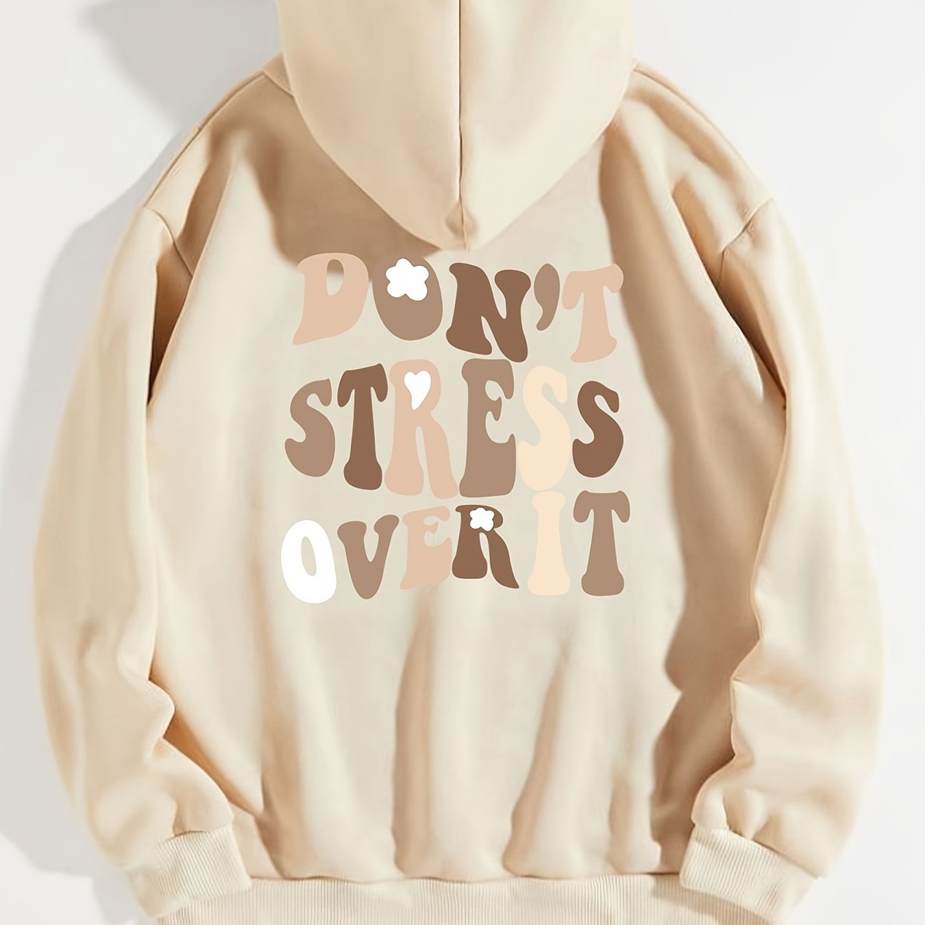 Sixsr Letters Graphic Hoodies, Long Sleeve Casual Everyday Kangaroo Pullover Tee Shirt, Women's Clothing