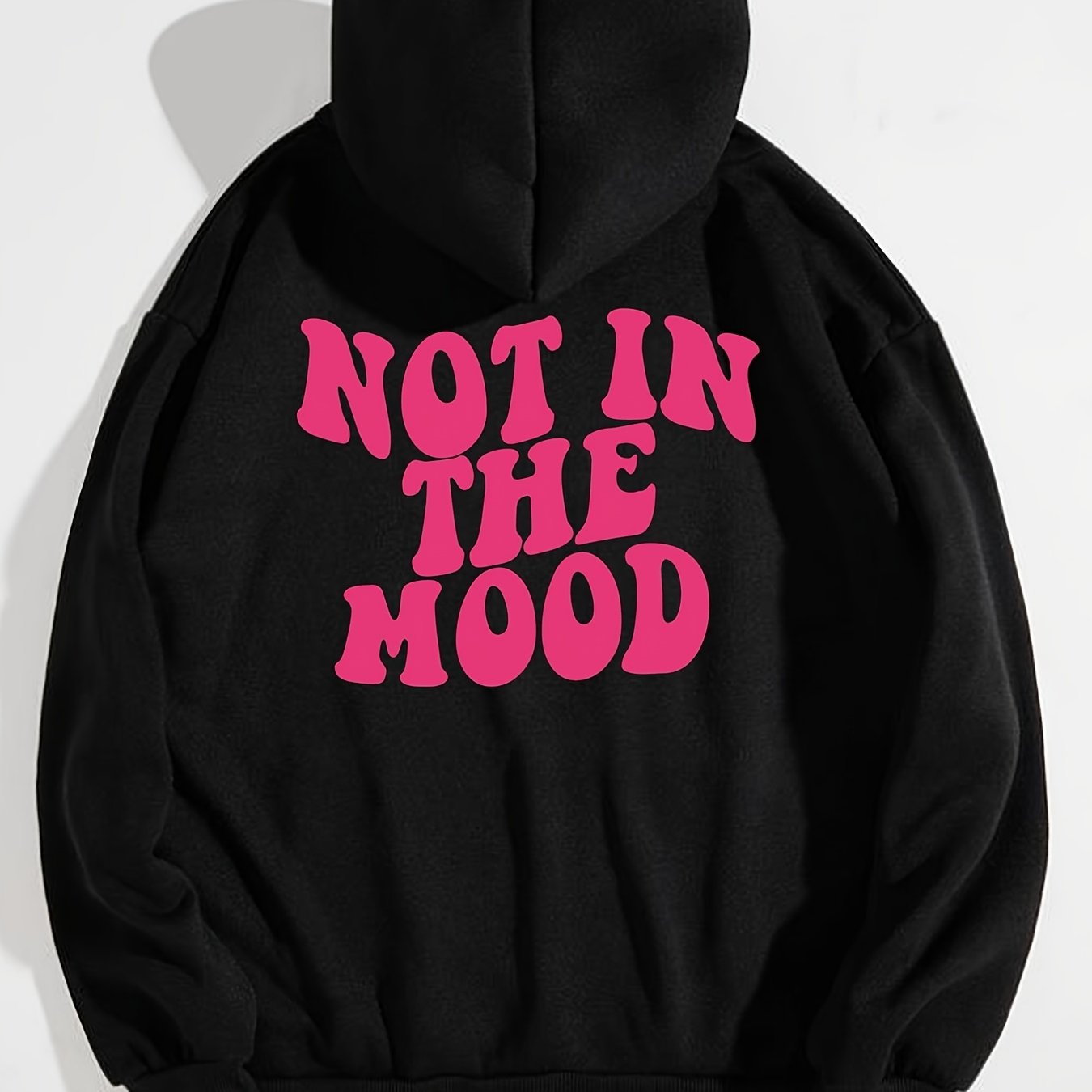Sixsr Casual Letter Print Hoodie, Drawstring Hooded Pocket Fashion Loose Fall & Winter Sweatshirt, Women's Clothing