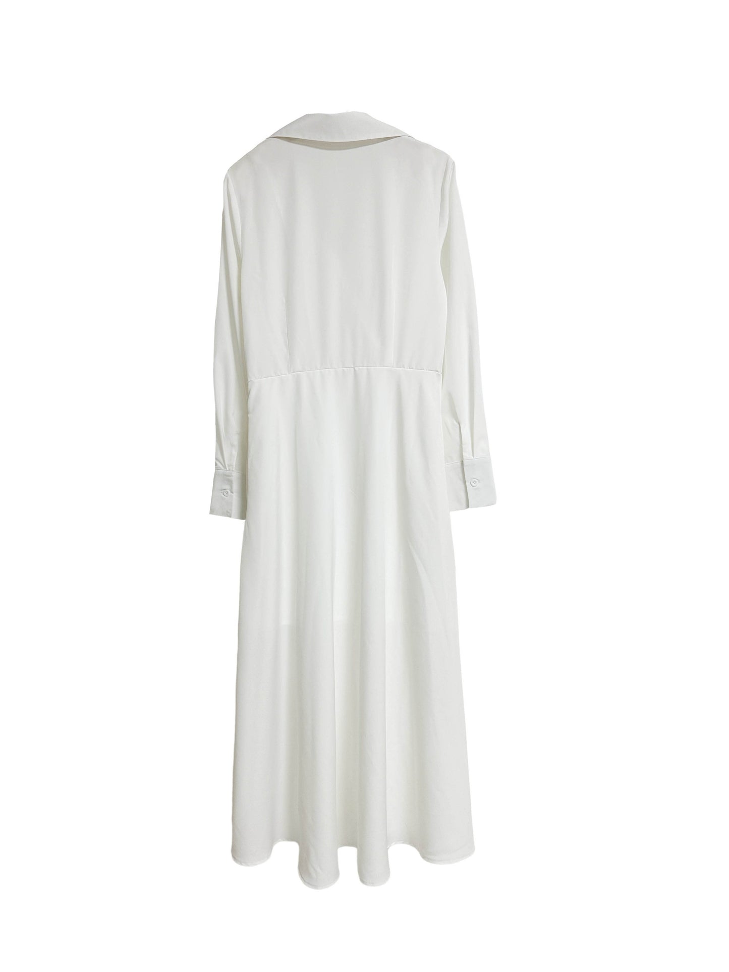 Sixsr Elegant Split Shirt Dress, Solid Long Sleeve Dress For Spring & Fall, Women's Clothing