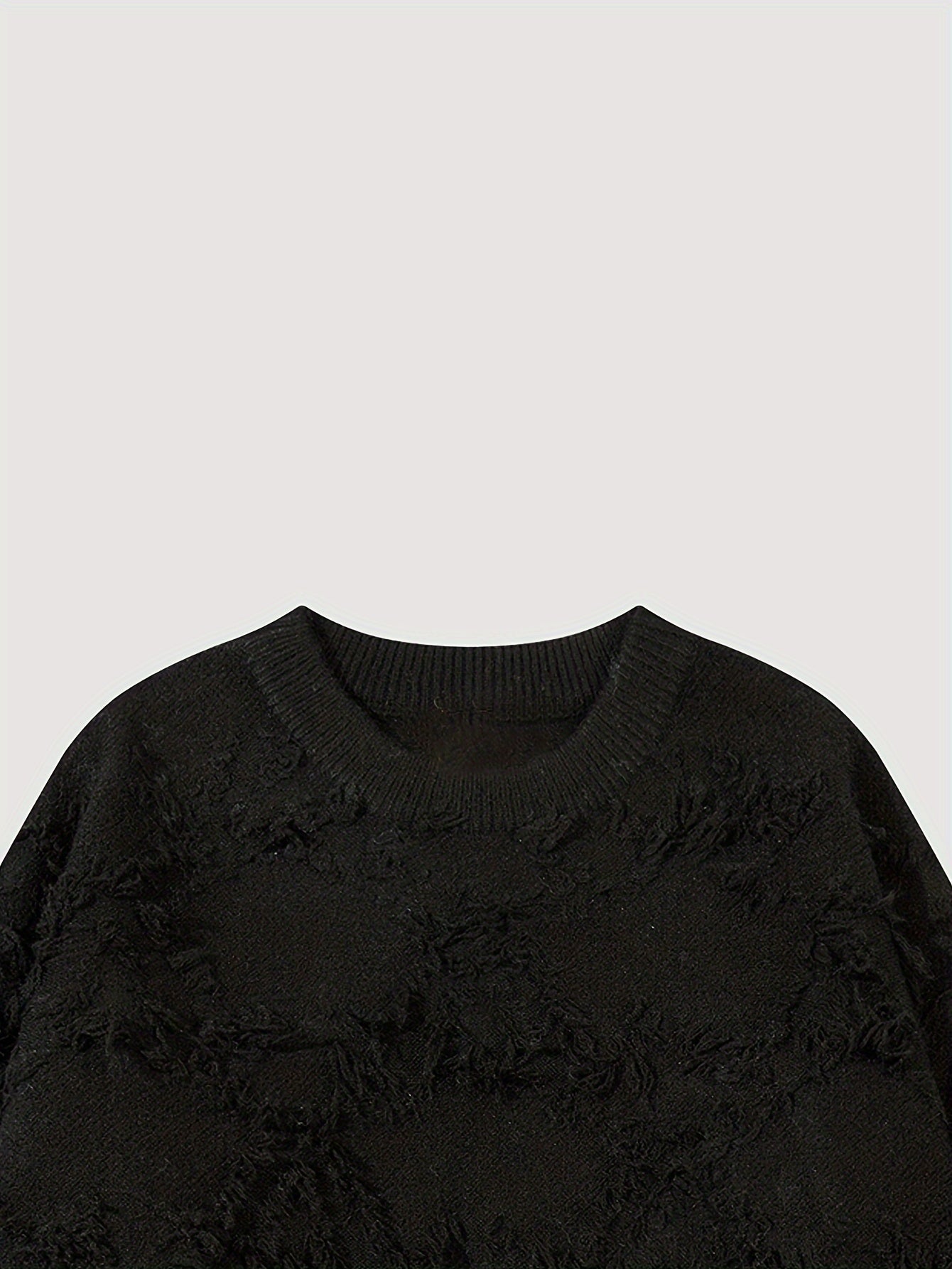 Sixsr All Match Knitted Solid Sweater, Men's Casual Warm Mid Stretch Crew Neck Pullover Sweater For Men Fall Winter
