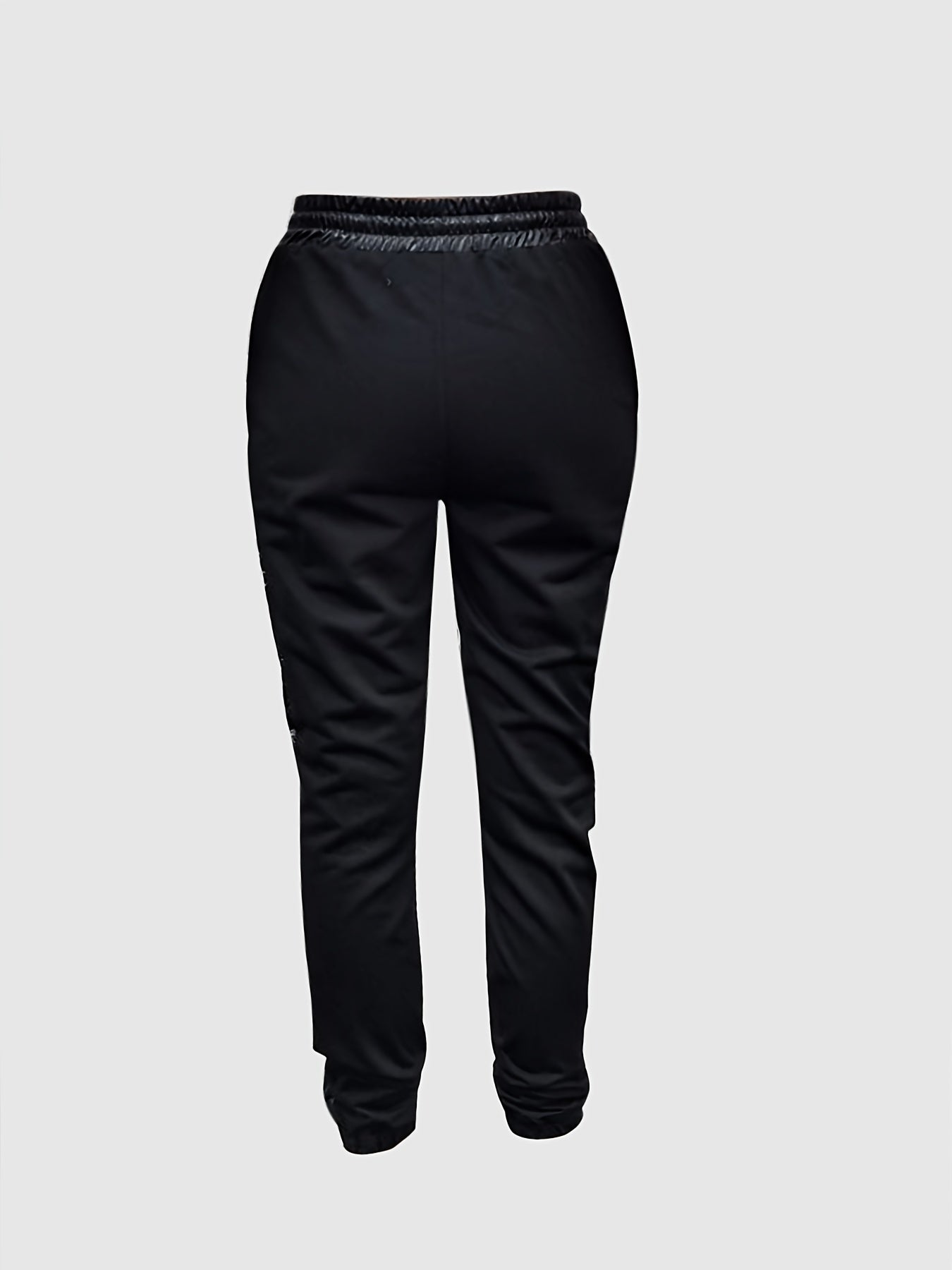 Sixsr Lace Solid Pants, Casual Every Day Pants For Spring & Fall, Women's Clothing