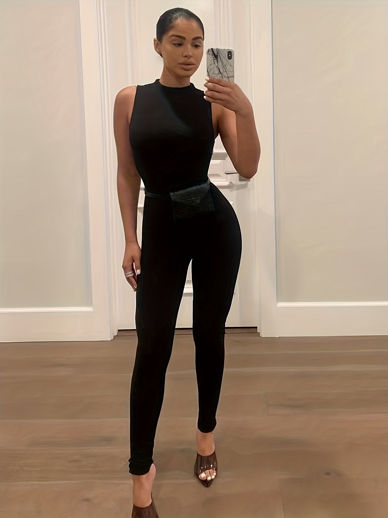 Sixsr Sleeveless Solid Jumpsuit, Sexy Jumpsuit For Spring & Summer, Women's Clothing
