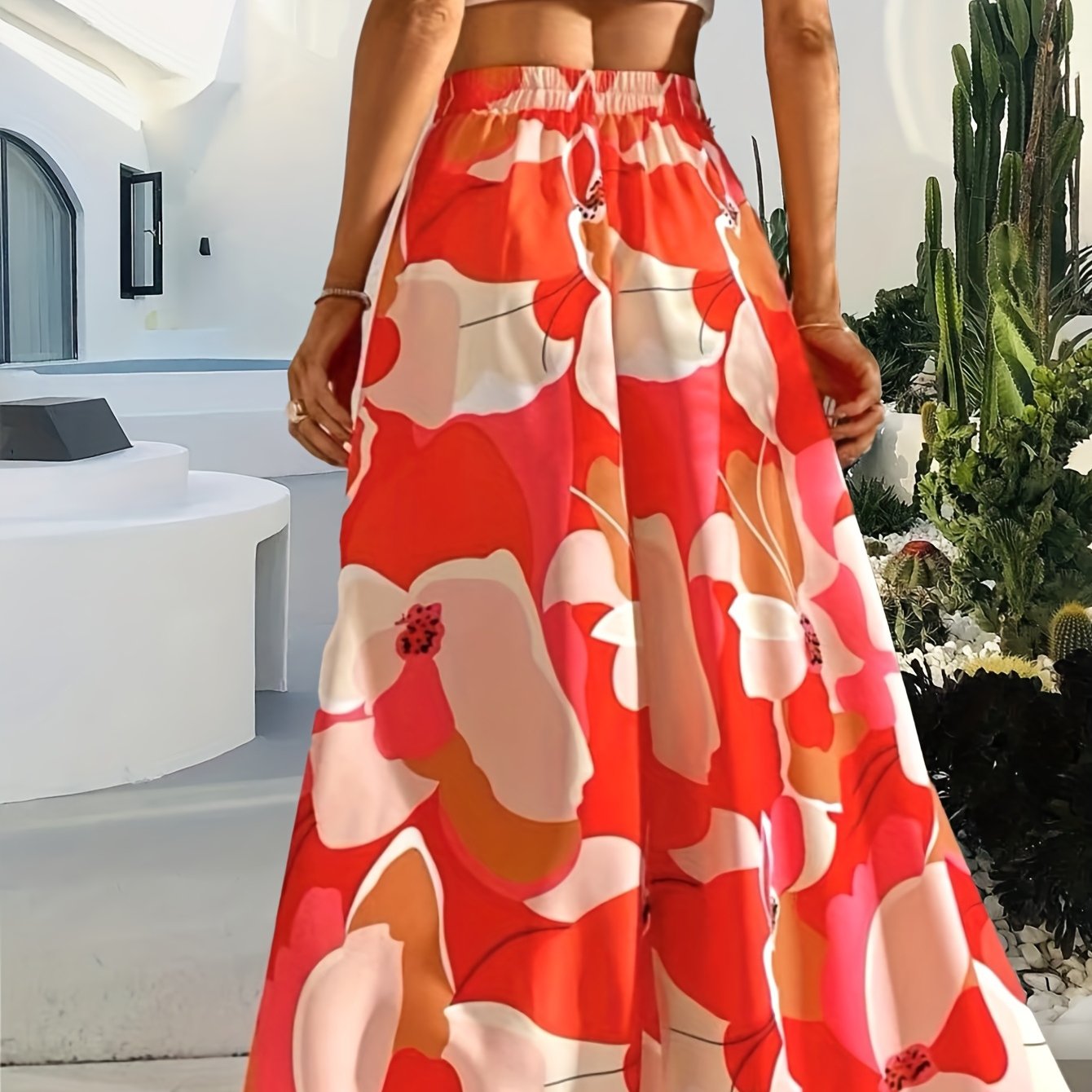 Floral Print High Waist Skirt, Casual Skirt For Spring & Summer, Women's Clothing