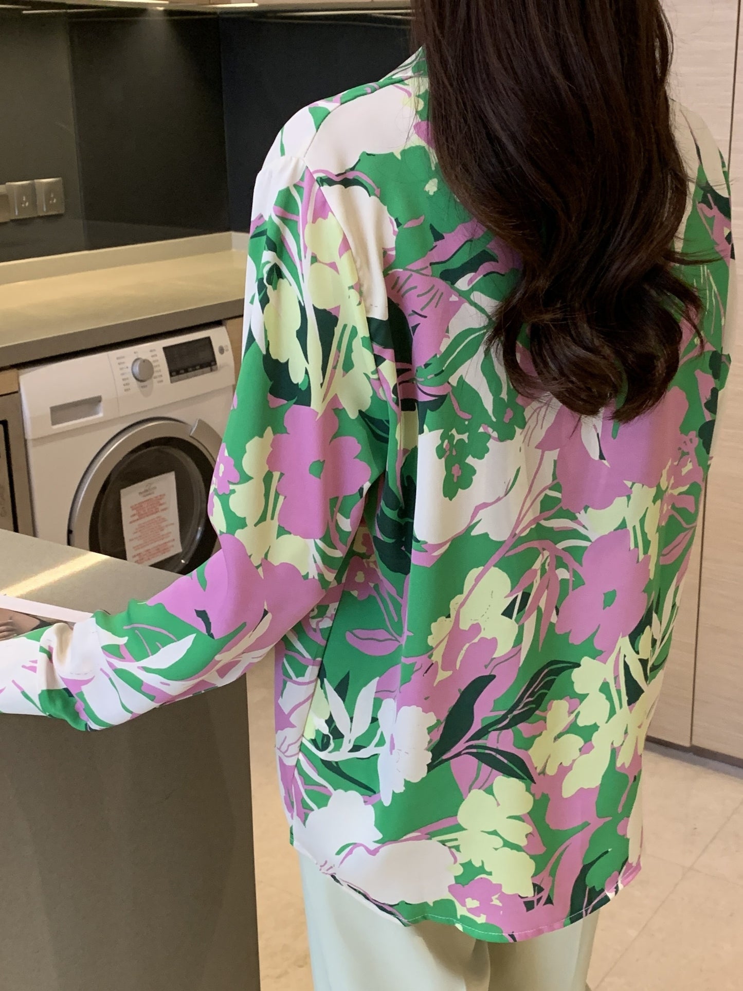 Sixsr Floral Print Button Front Shirt, Casual Long Sleeve Lapel Shirt, Women's Clothing