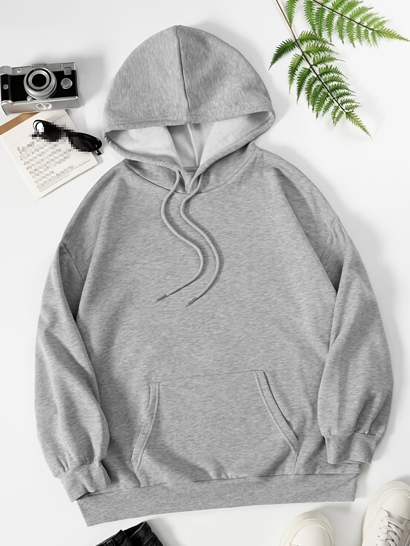 Sixsr Women's Sweatshirt Solid Casual Drawstring Fashion Loose Hoodie