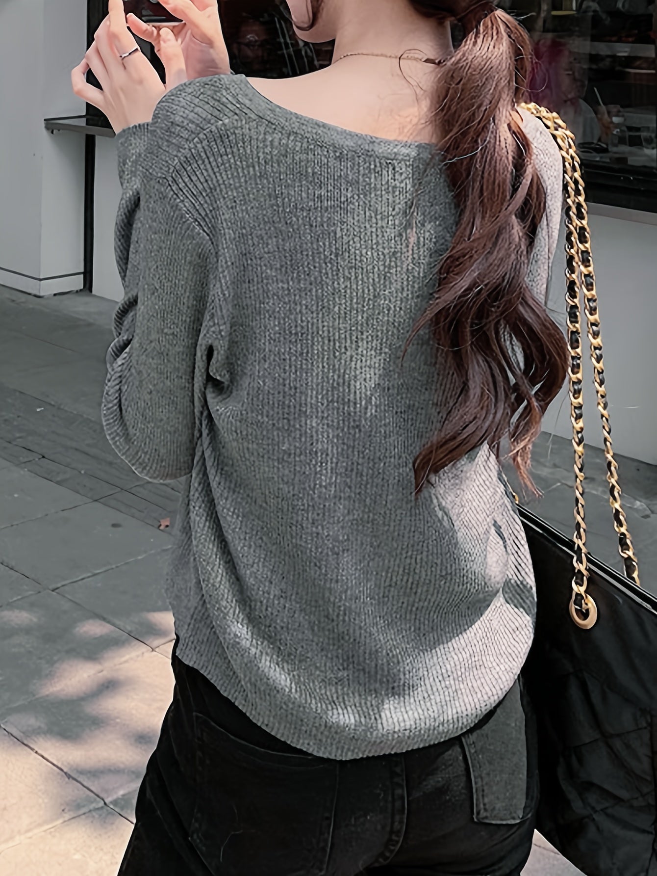 Sixsr Elegant Button Front Solid Cardigan, Long Sleeve Cardigan For Fall & Winter, Women's Clothing