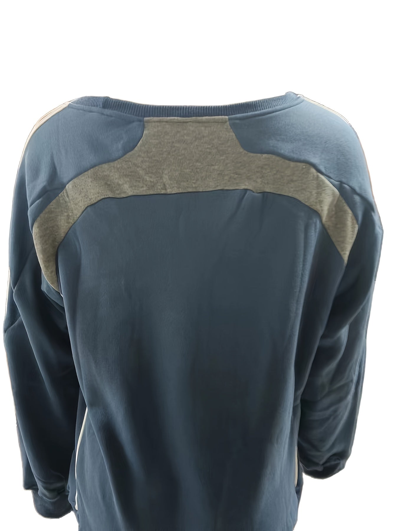 Sixsr Color Block Long Sleeve Crew Neck Sweatshirt, Loose Pullover Sports Top, Women's Clothing