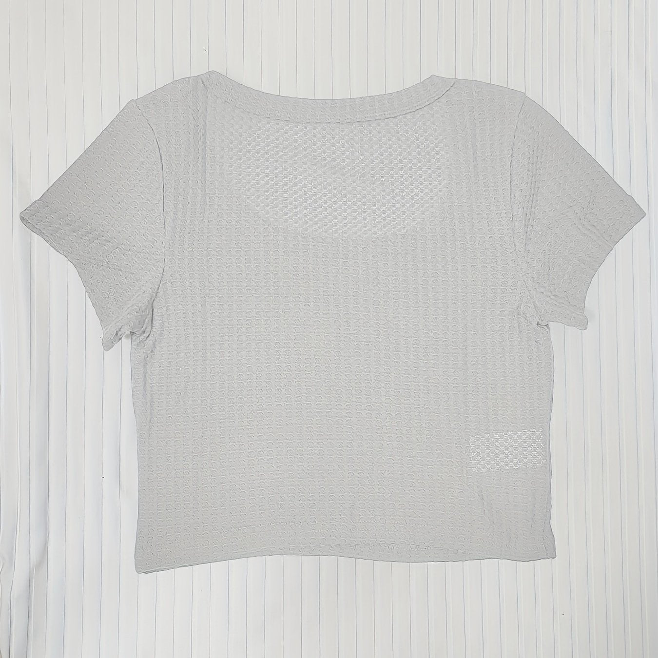 Sixsr Basics Solid Crew Neck Slim Crop T-shirt, Casual Short Sleeve Fashion Summer T-Shirts Crop Tops, Women's Clothing
