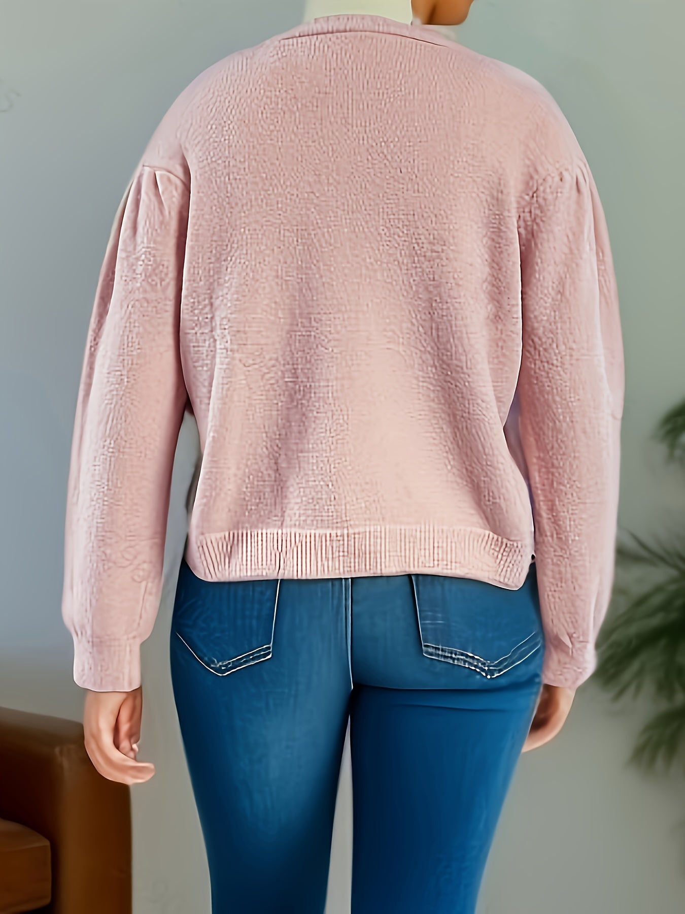 Sixsr Bow Button Front Knit Cardigan, Casual Long Sleeve Sweet Sweater For Fall & Winter, Women's Clothing