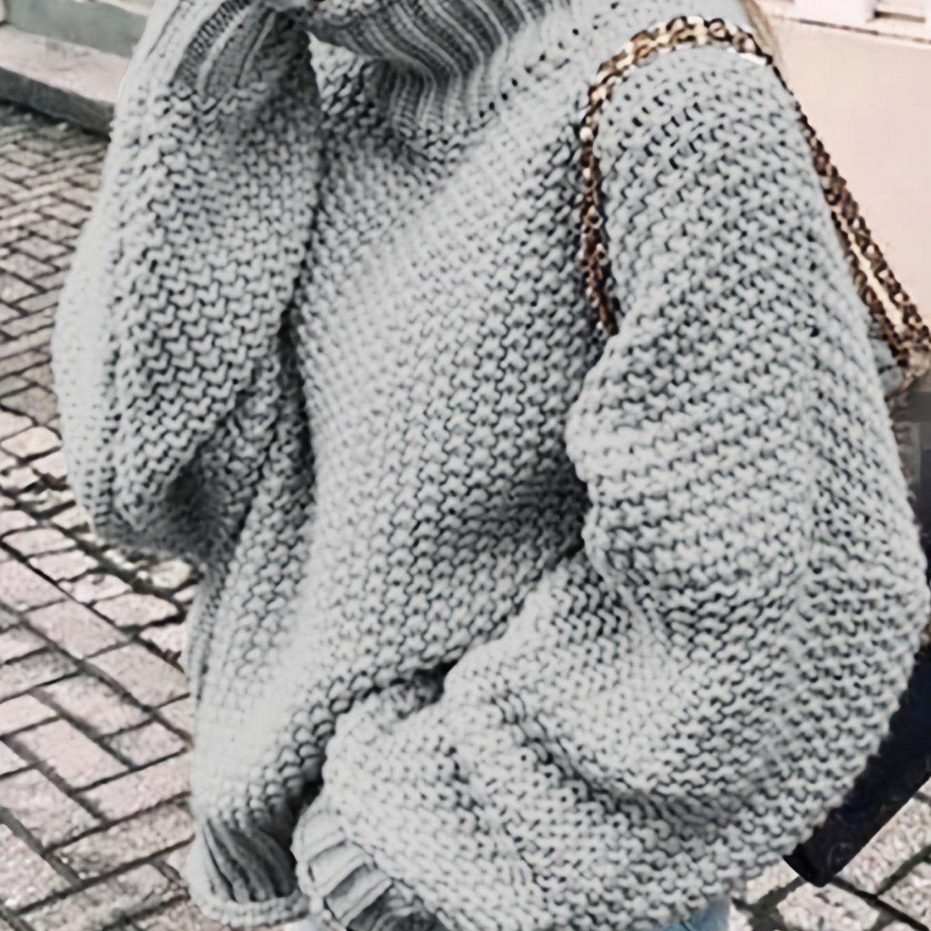 Sixsr Solid Turtle Neck Pullover Sweater, Casual Long Sleeve Sweater For Fall & Winter, Women's Clothing