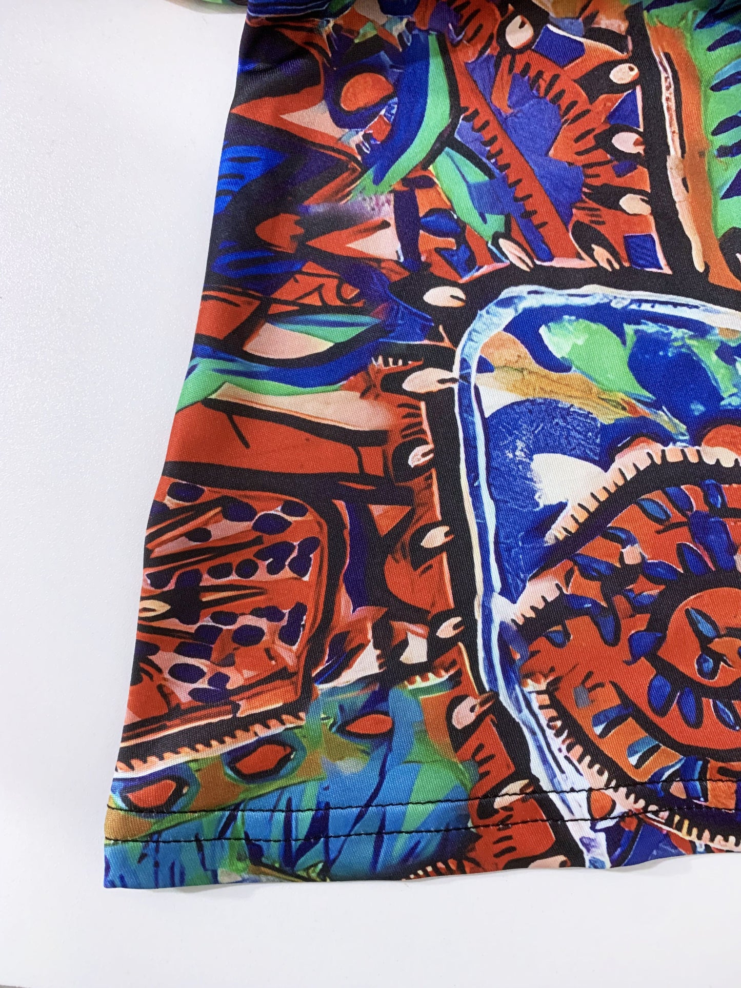 Sixsr Graffiti Print V Neck Cami Dress, Vacation Sleeveless Loose Cami Dress, Women's Clothing