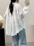 Sixsr Floral Pattern Button Front Blouse, Casual Long Sleeve Blouse For Spring & Fall, Women's Clothing