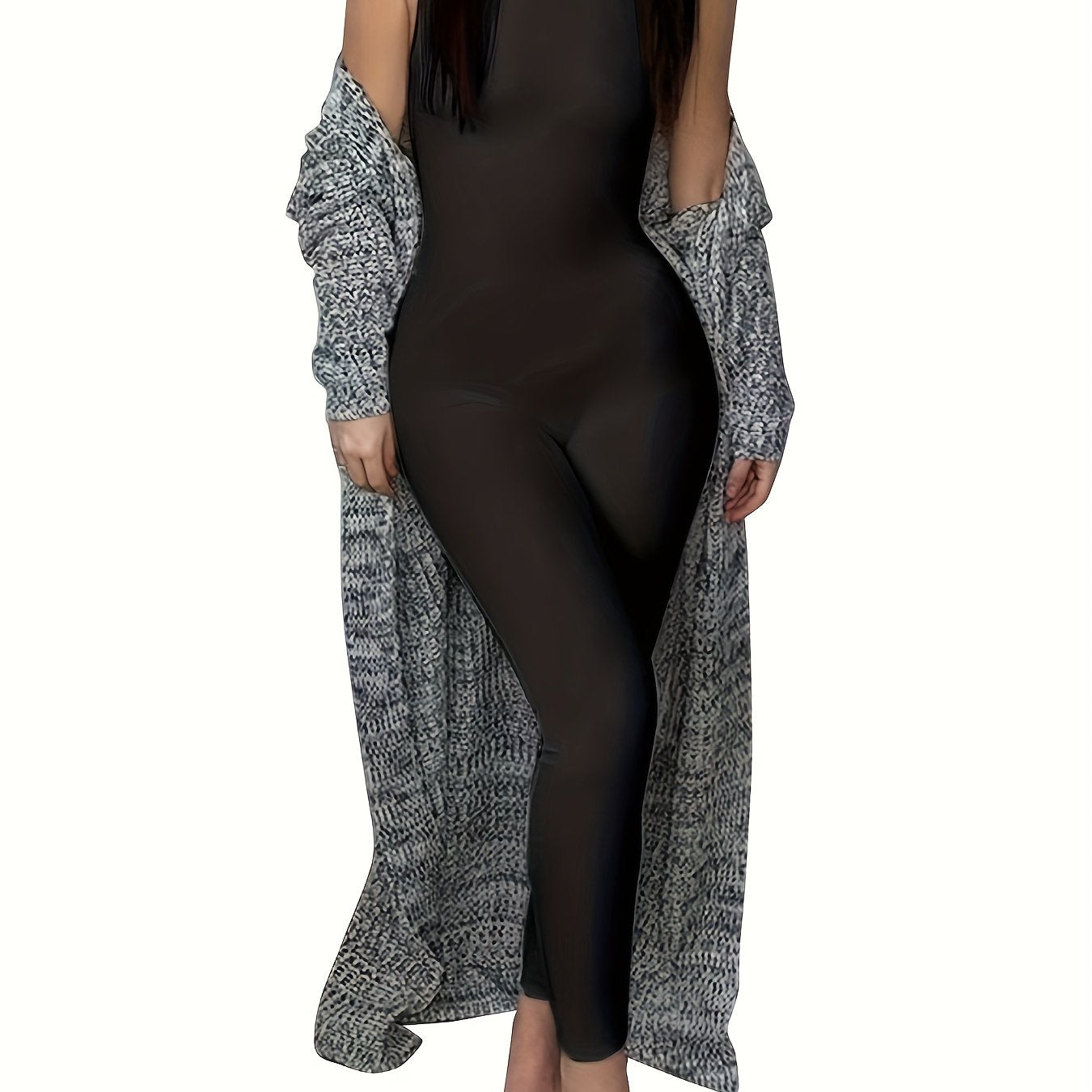 Sixsr Sleeveless Solid Jumpsuit, Sexy Jumpsuit For Spring & Summer, Women's Clothing