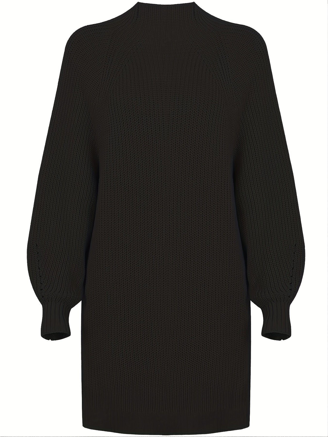 Sixsr Solid Knitted Pullover Top, Casual Turtleneck Long Sleeve Sweater For Fall & Winter, Women's Clothing