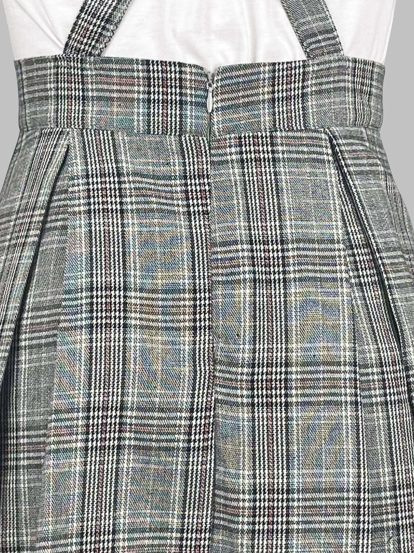 two-piece Plaid Print Suspender Skirt and Mini Dress Set - Elegant Women's Outfit for Daily Wear
