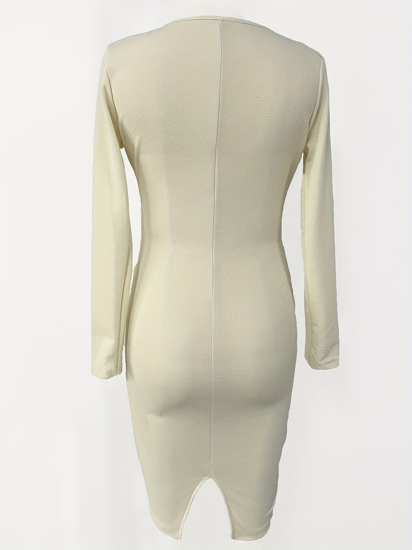 Sixsr Long Sleeve Bodycon Dress, V Neck Casual Dress, Women's Clothing