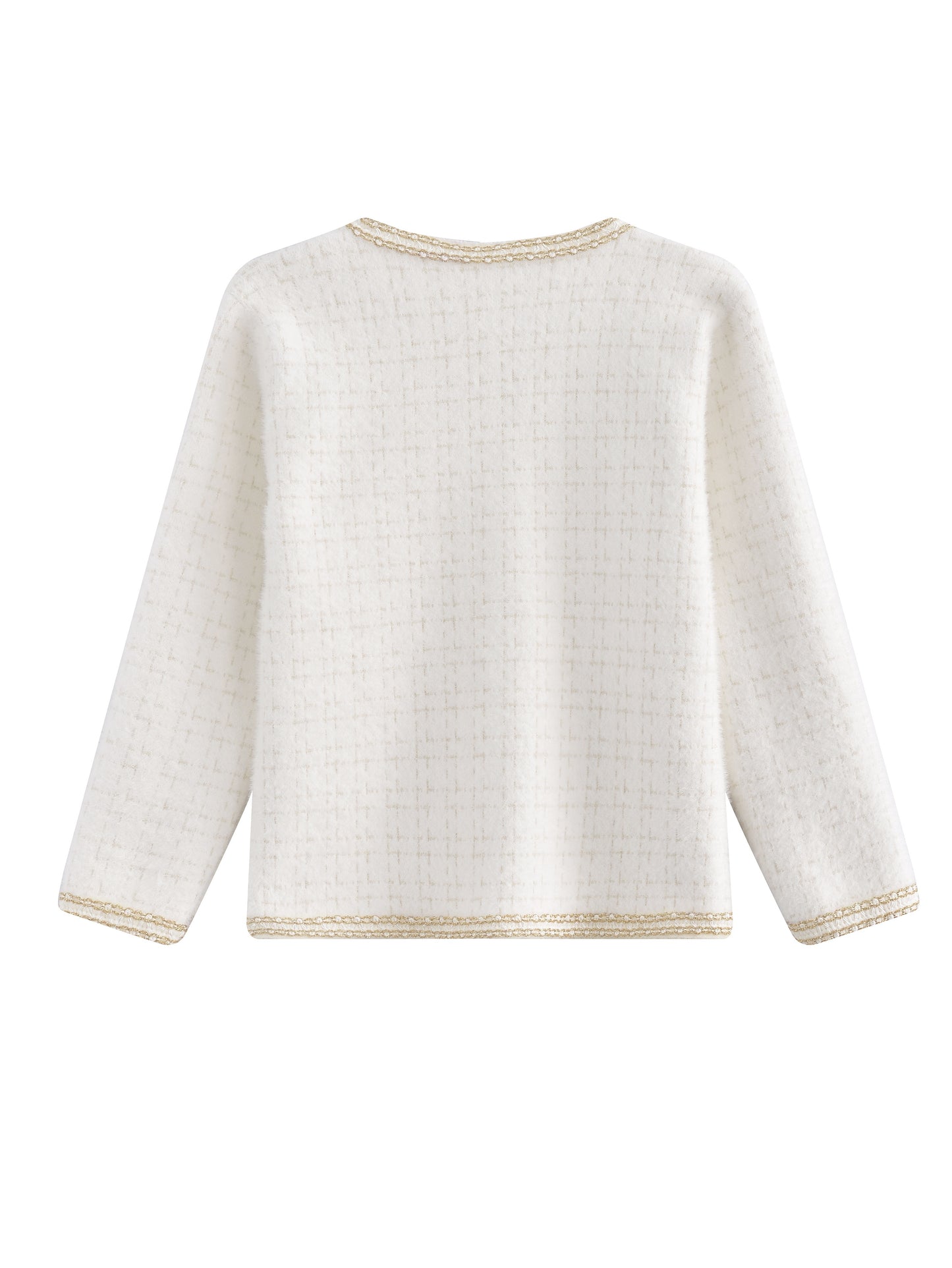 Sixsr Plaid Pattern Button Down Knit Cardigan, Elegant Long Sleeve Pocket Sweater Coat, Women's Clothing