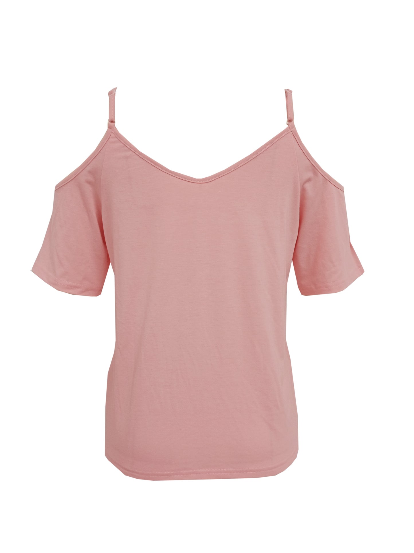 Sixsr Cold Shoulder V Neck T-Shirt, Casual Short Sleeve T-Shirt For Spring & Summer, Women's Clothing