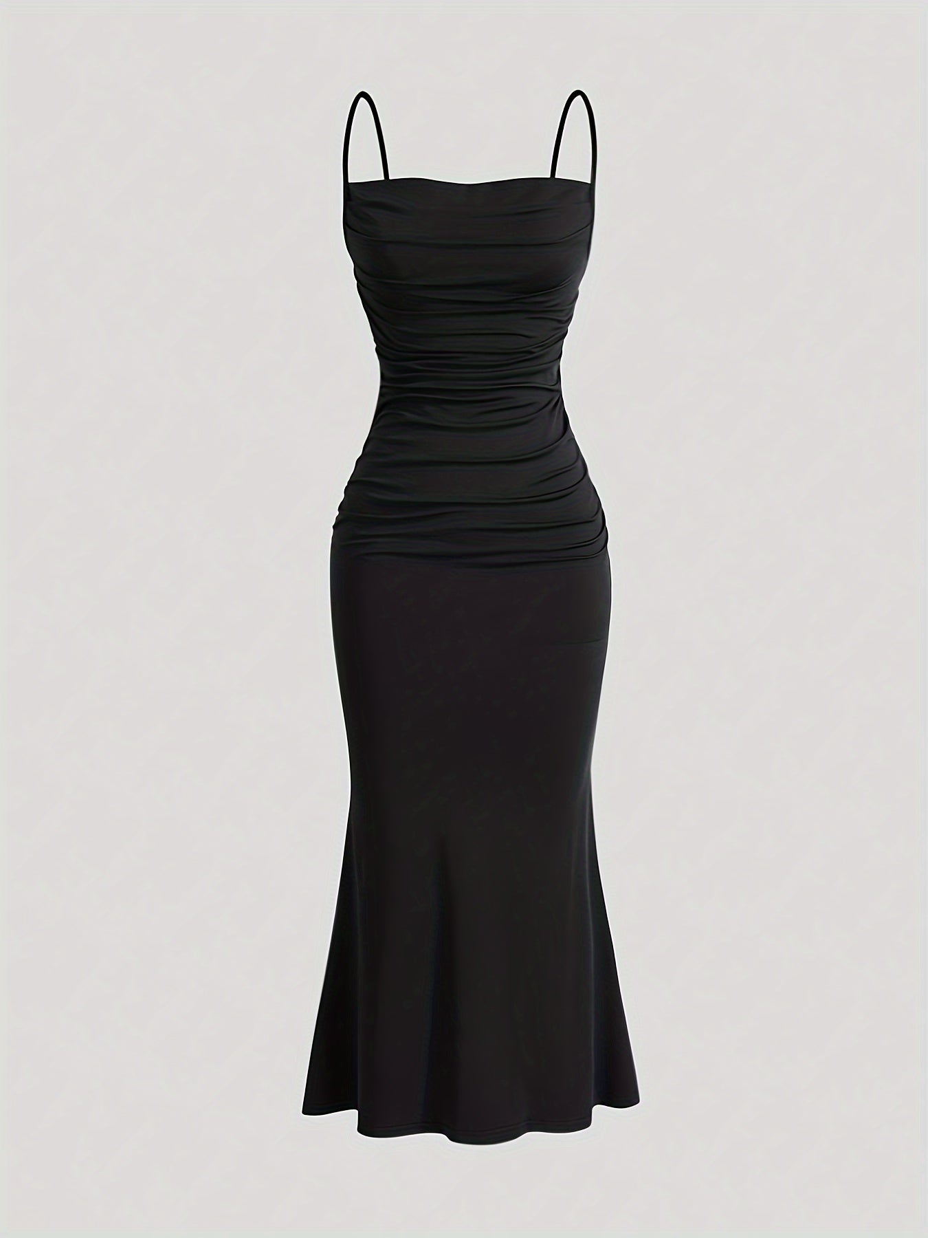 Sixsr Solid Ruched Cami Dress, Elegant Sleeveless Bodycon Dress, Women's Clothing