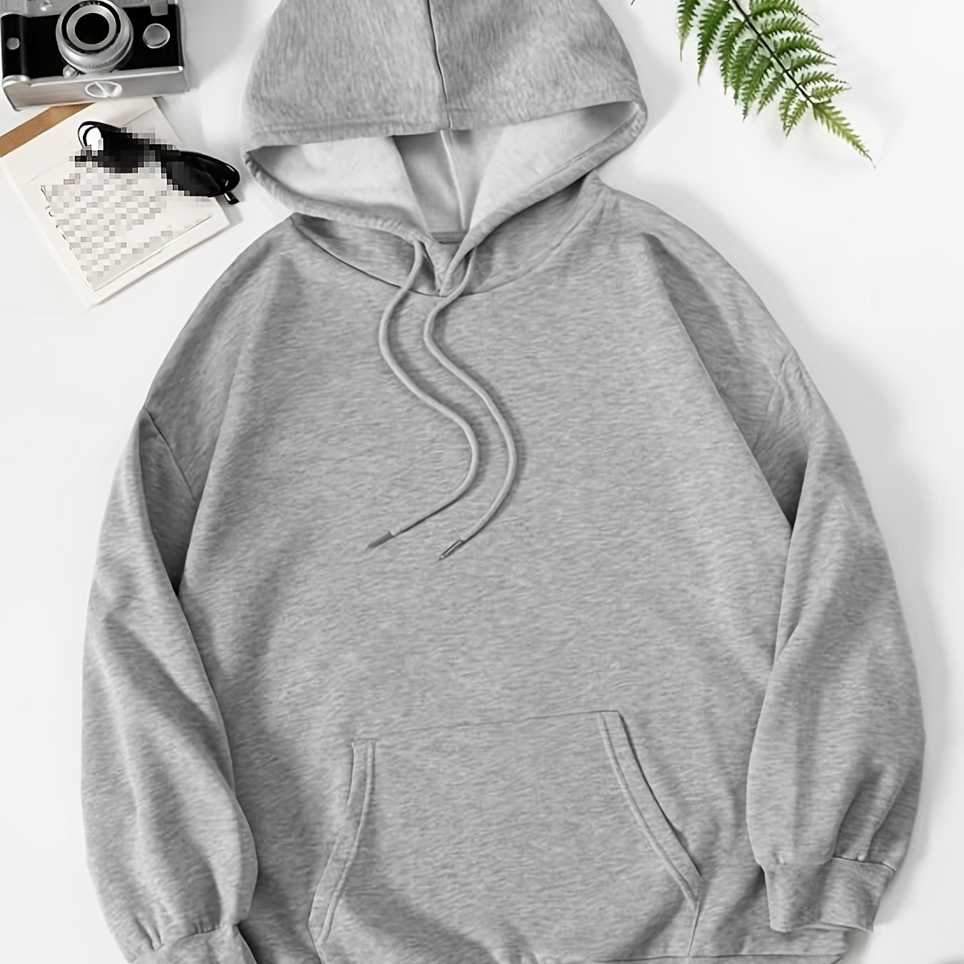 Sixsr Women's Sweatshirt Solid Casual Drawstring Fashion Loose Hoodie