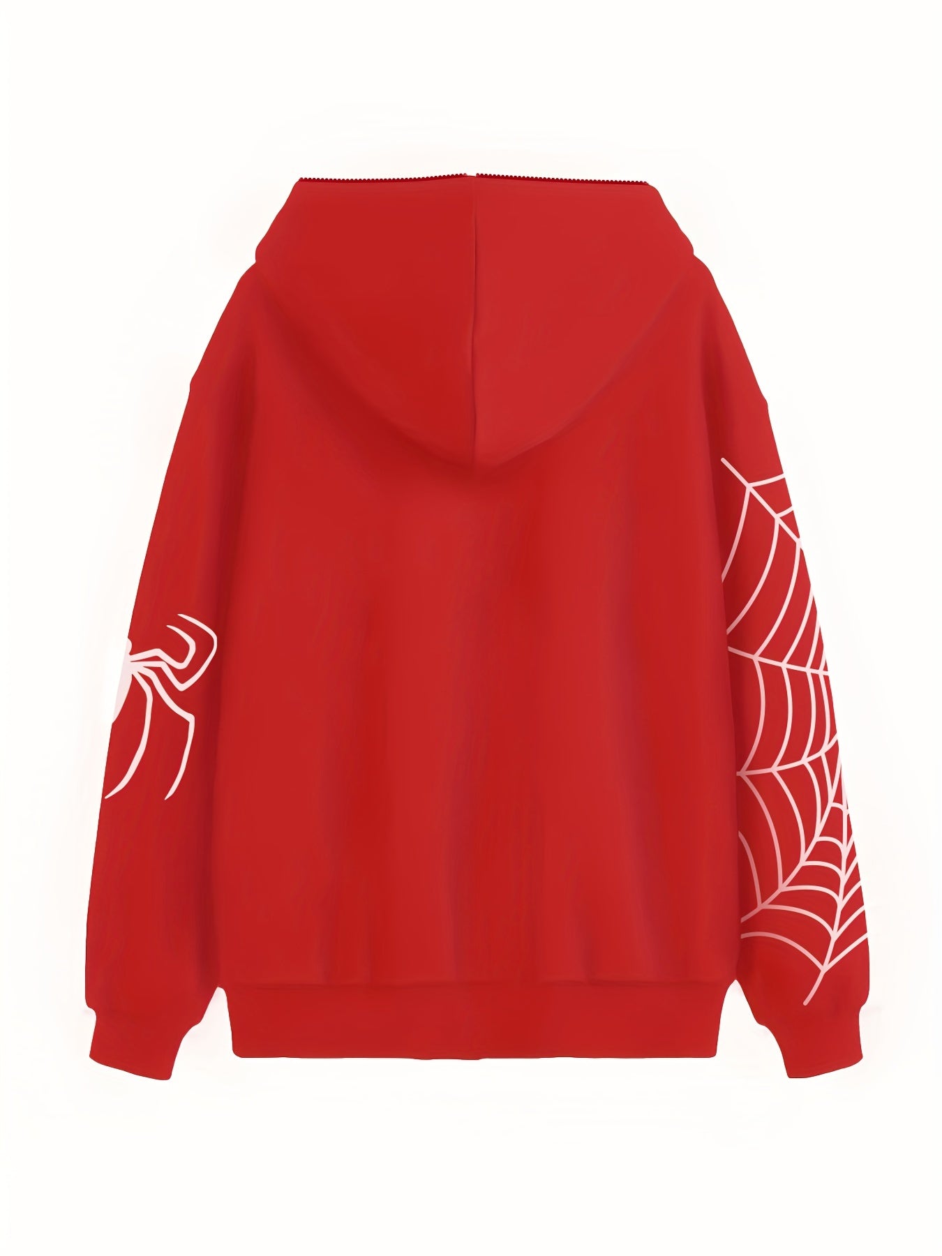 Sixsr Y2K Spider Print Zip Up Hoodie, Long Sleeve Hoodies Sweatshirt, Women's Clothing