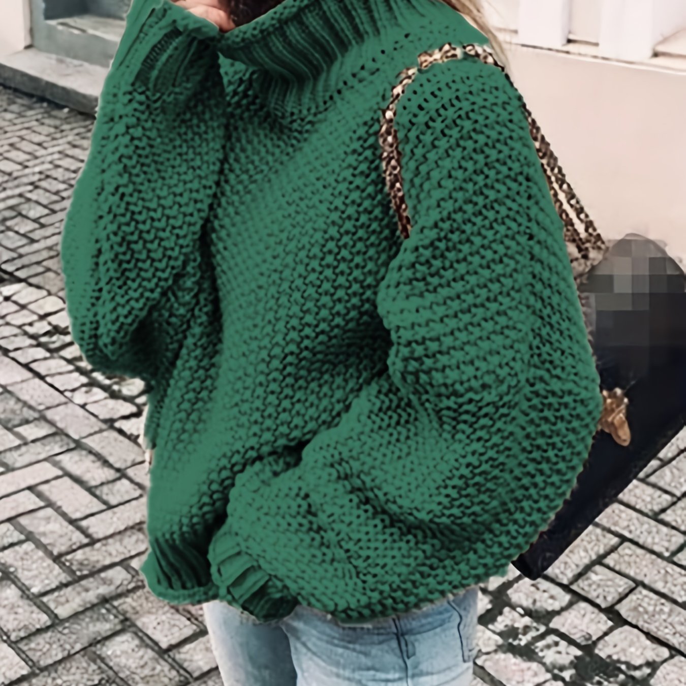 Sixsr Solid Turtle Neck Pullover Sweater, Casual Long Sleeve Sweater For Fall & Winter, Women's Clothing