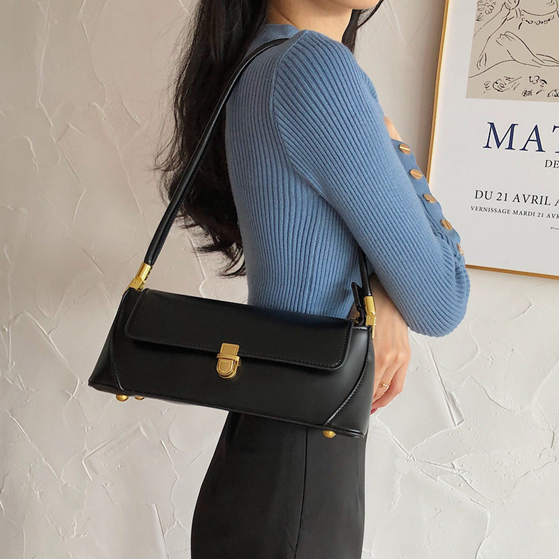 2025 Internet celebrity women's bag retro underarm bag method stick bag niche versatile texture shoulder bag popular new trendy handbag