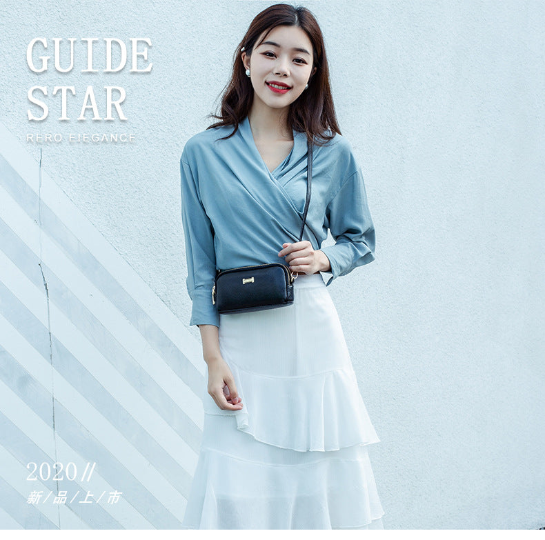 SIXSR 2025New women's horizontal diagonal span mobile phone bag, key small bag, change small carry wrist bag, shoulder bag diagonal span bag