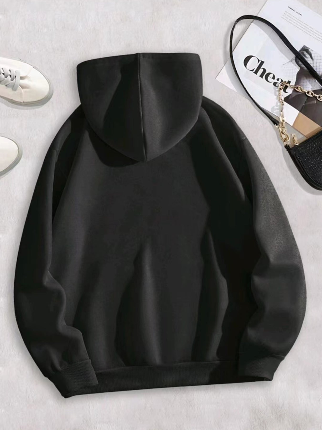 Sixsr Floral & Leopard Print Drawstring Hooded Sweatshirt, Front Pockets Long Sleeves Casual Hoodies, Women's Activewear