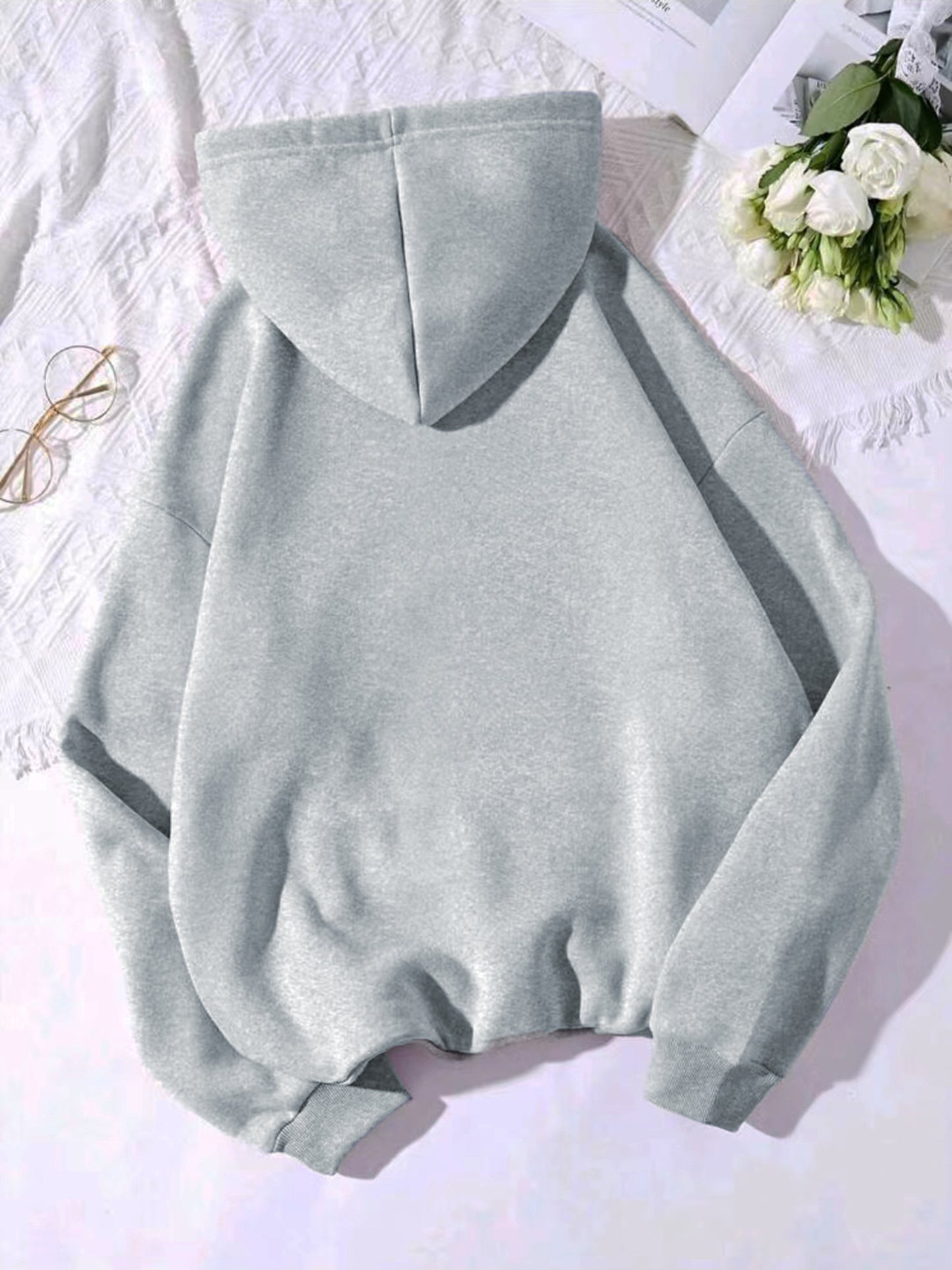 Sixsr Floral & Leopard Print Drawstring Hooded Sweatshirt, Front Pockets Long Sleeves Casual Hoodies, Women's Activewear