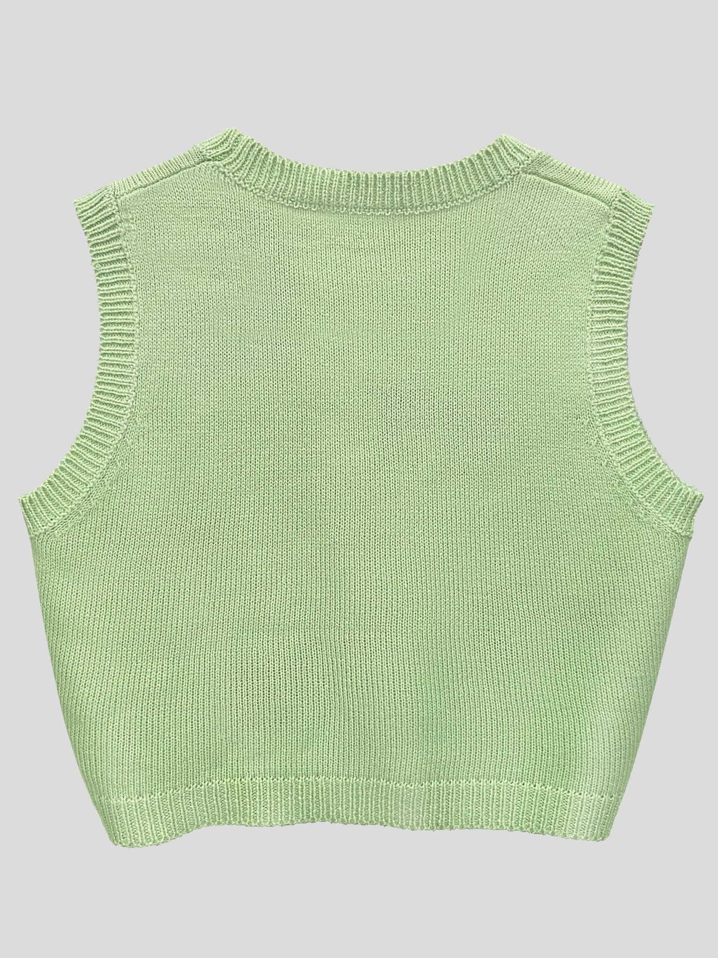 Sixsr Strawberry Print Sweater Vest, Cute Preppy Crew Neck Sleeveless Vest, Women's Clothing