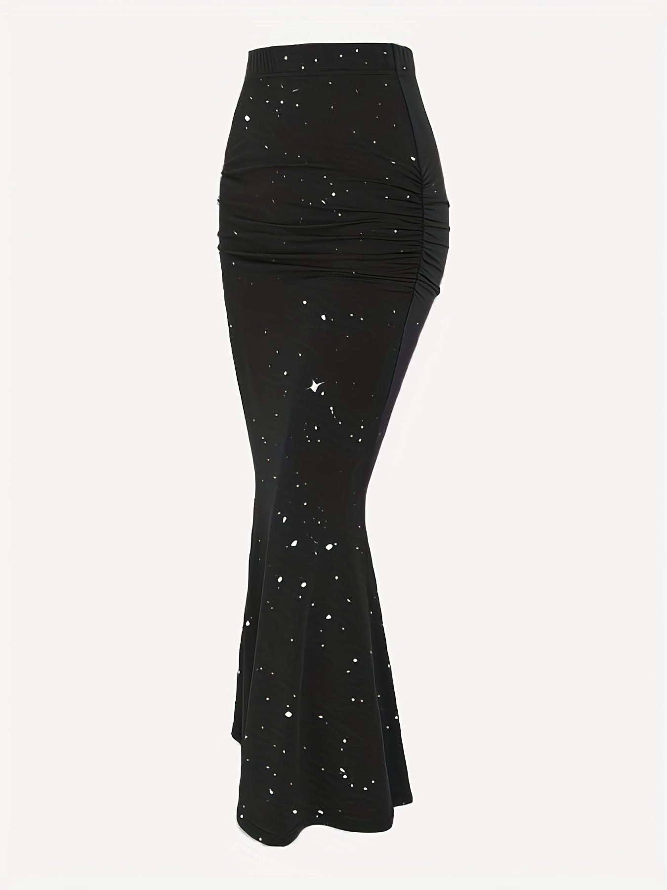Elegant Sequin Ruched High Waist Skirt for Women - Perfect for Spring & Summer Fashion
