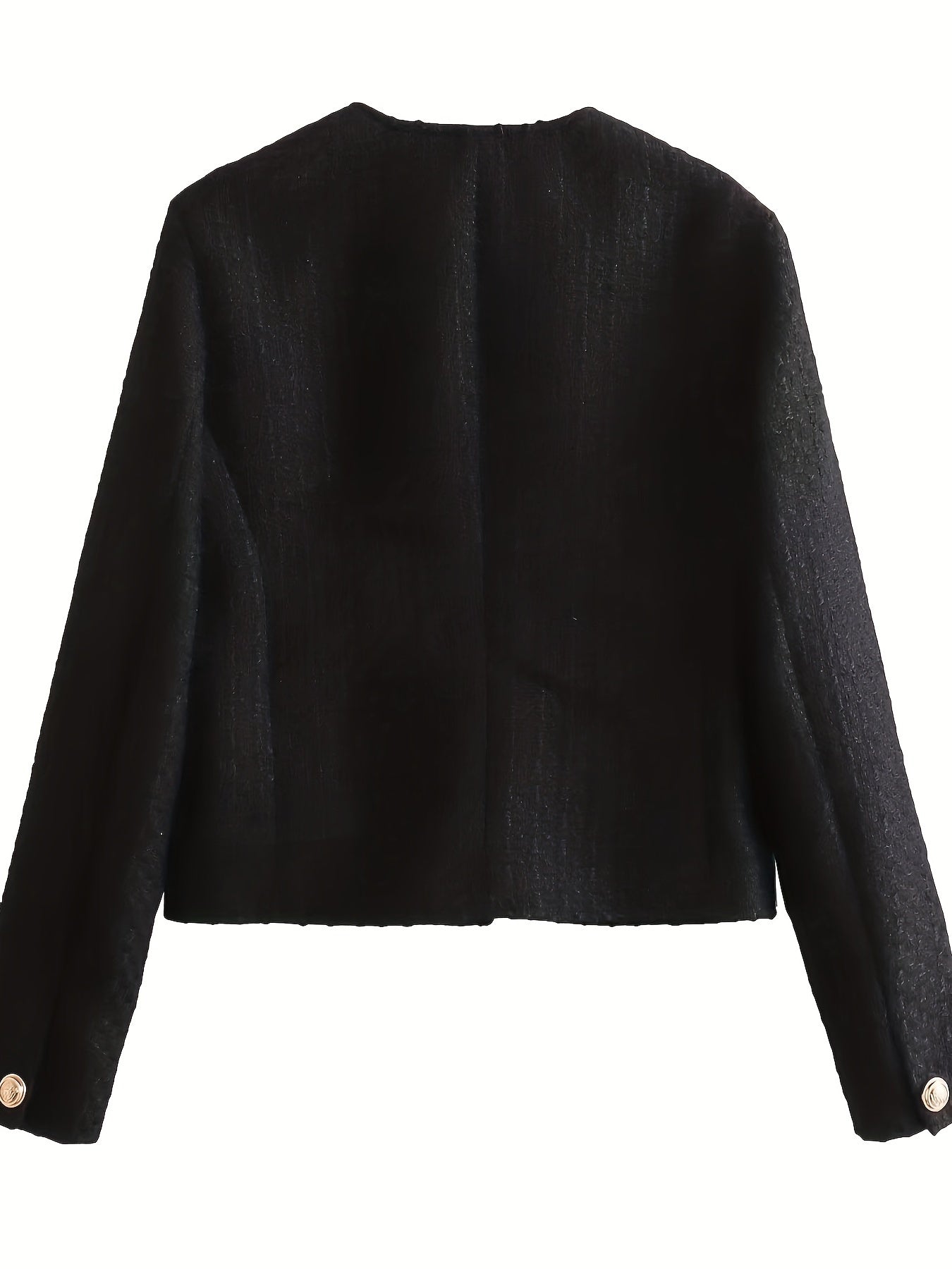 Sixsr Solid Single Breasted Jacket, Elegant Long Sleeve Outwear For Fall & Winter, Women's Clothing