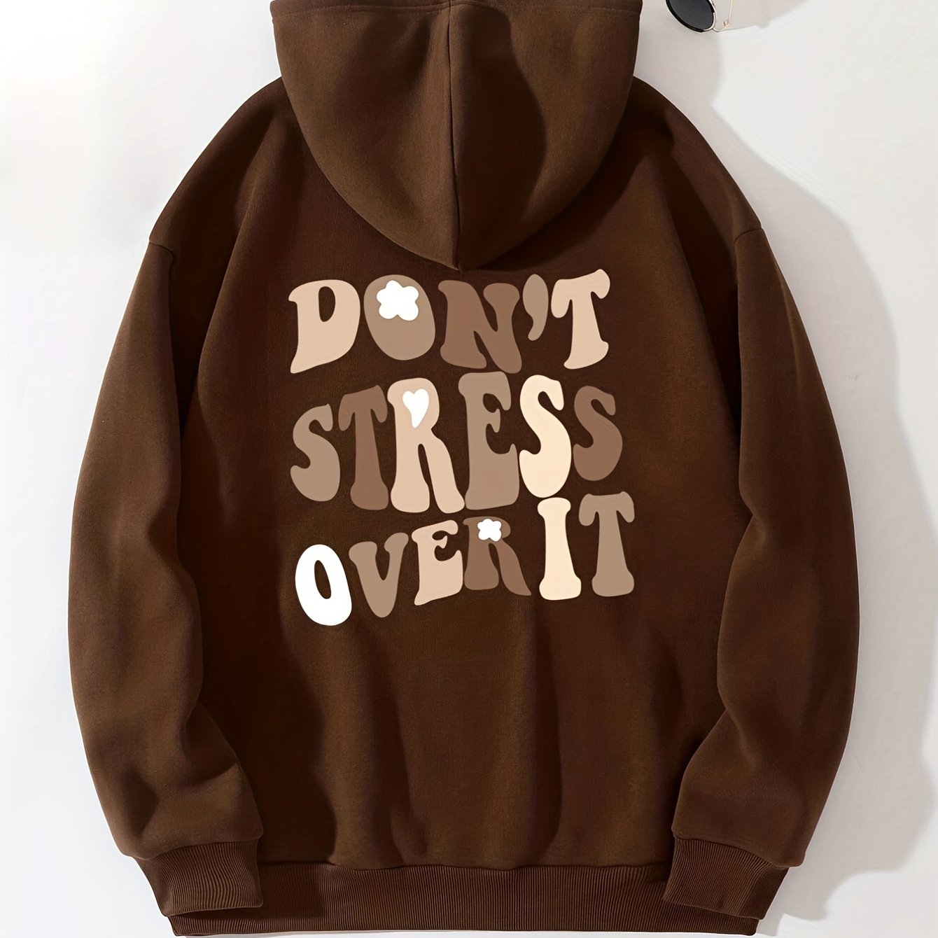 Sixsr Letters Graphic Hoodies, Long Sleeve Casual Everyday Kangaroo Pullover Tee Shirt, Women's Clothing