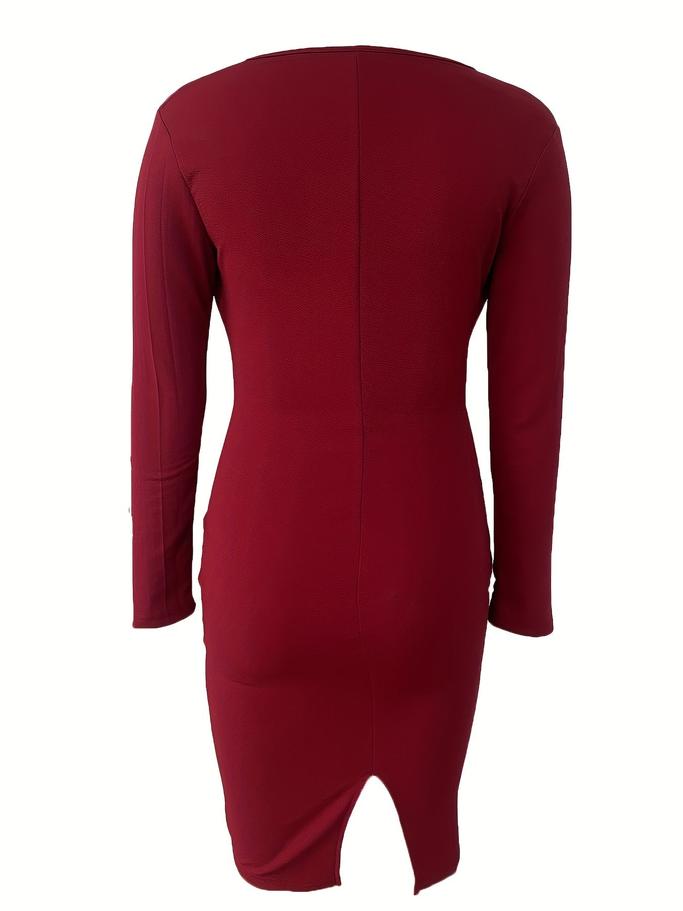 Sixsr Long Sleeve Bodycon Dress, V Neck Casual Dress, Women's Clothing