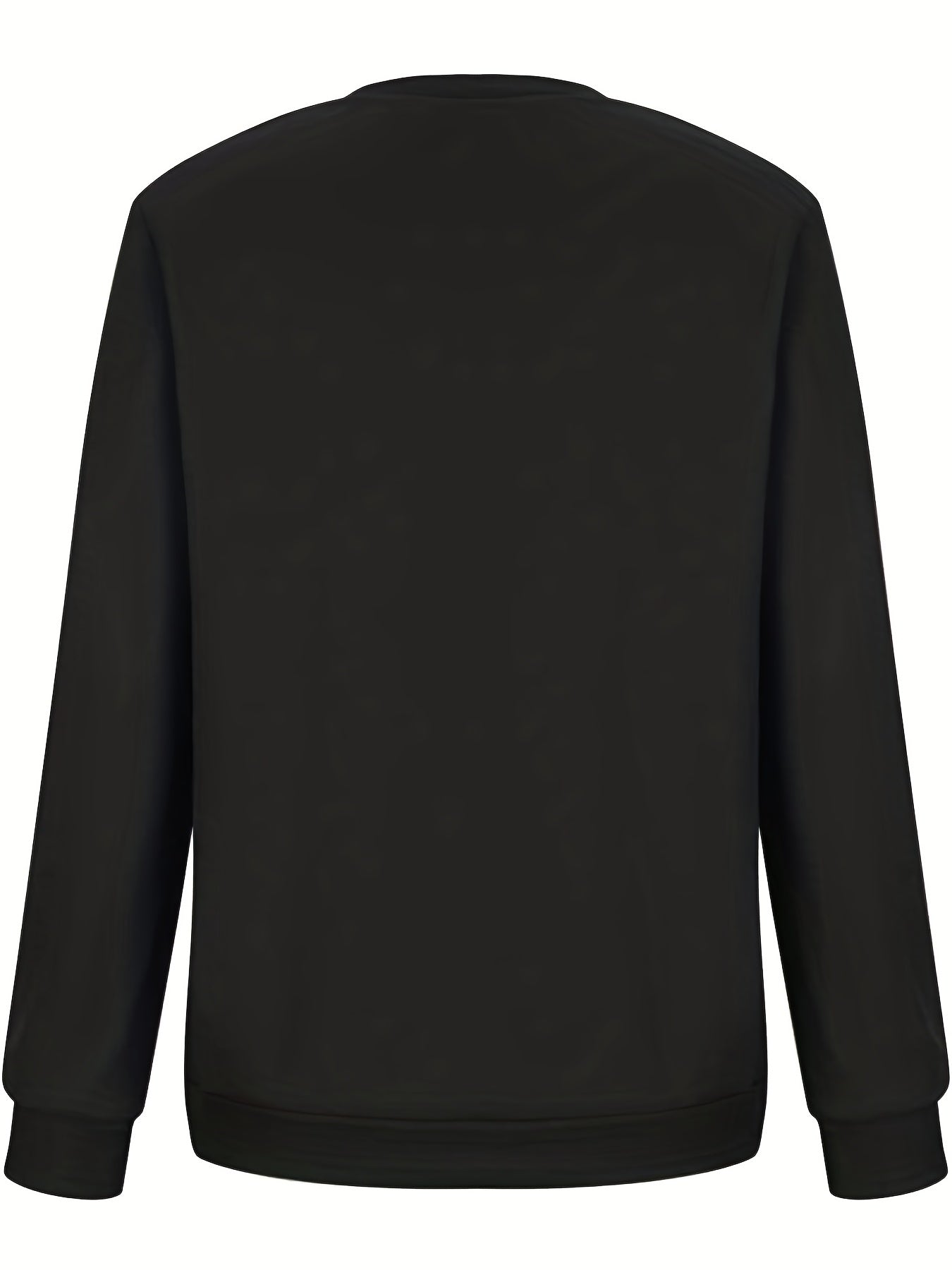 Sixsr Plus Size Casual Sweatshirt, Women's Plus Paw Heart Print Long Sleeve Round Neck Slight Stretch Sweatshirt