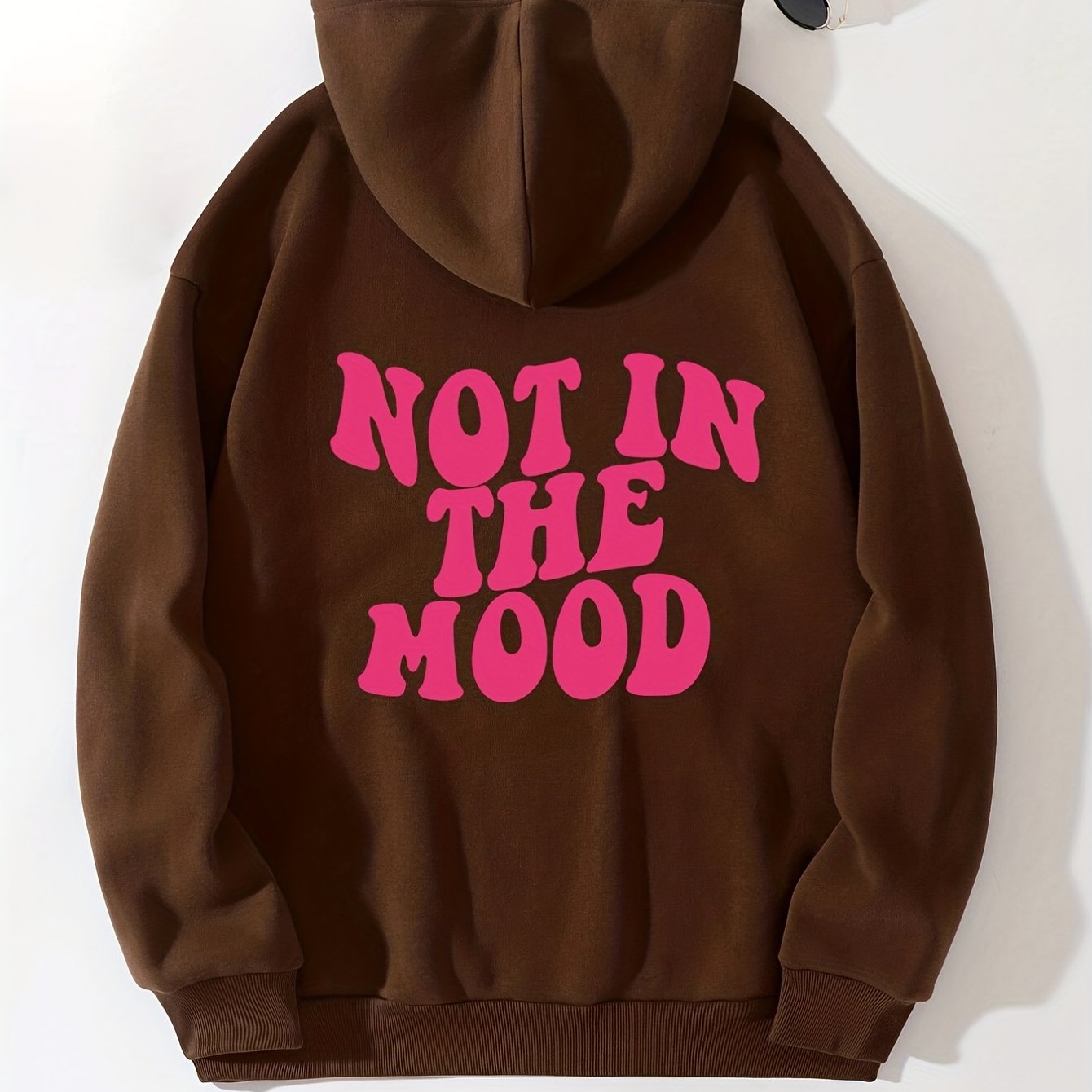 Sixsr Casual Letter Print Hoodie, Drawstring Hooded Pocket Fashion Loose Fall & Winter Sweatshirt, Women's Clothing