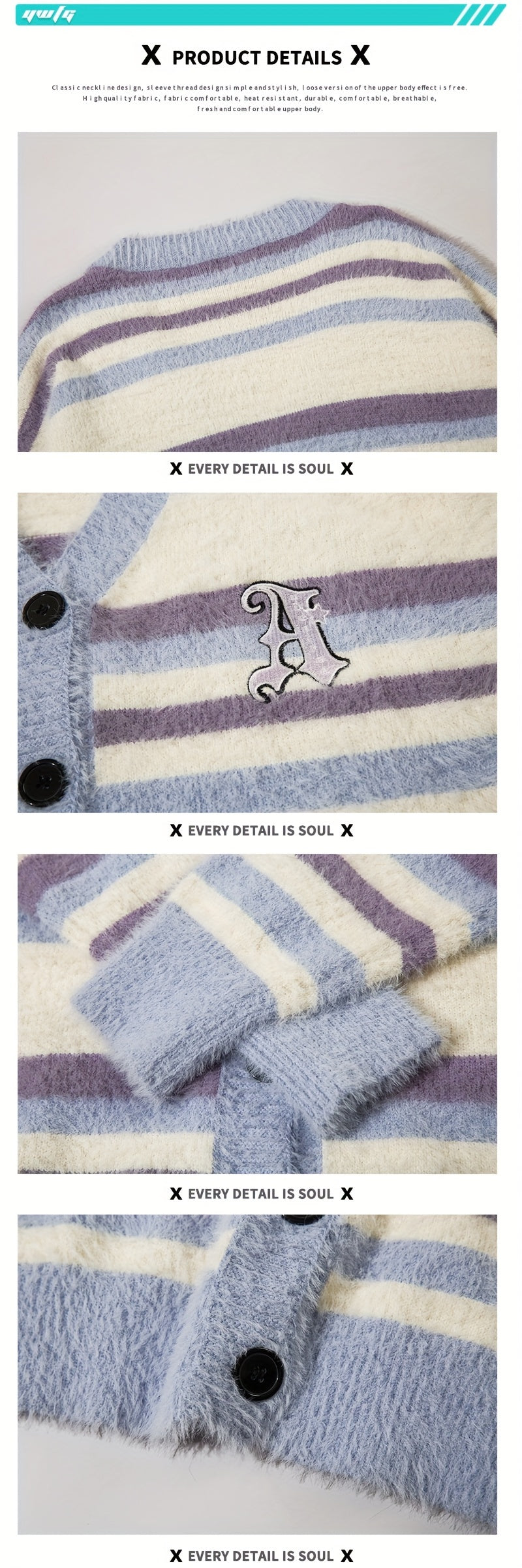 Sixsr Elegant Slightly Stretch Striped Cardigan Coat, Men's Casual Vintage Style V Neck Button Up Cardigan For Fall Winter