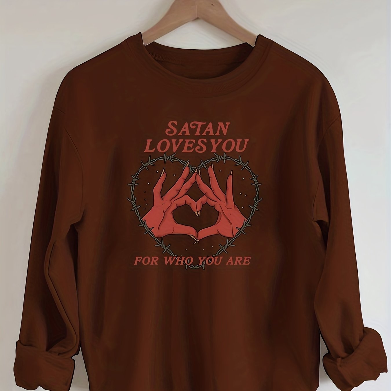 Sixsr Plus Size Casual Sweatshirt, Women's Plus Graphic & Slogan Print Long Sleeve Round Neck Sweatshirt