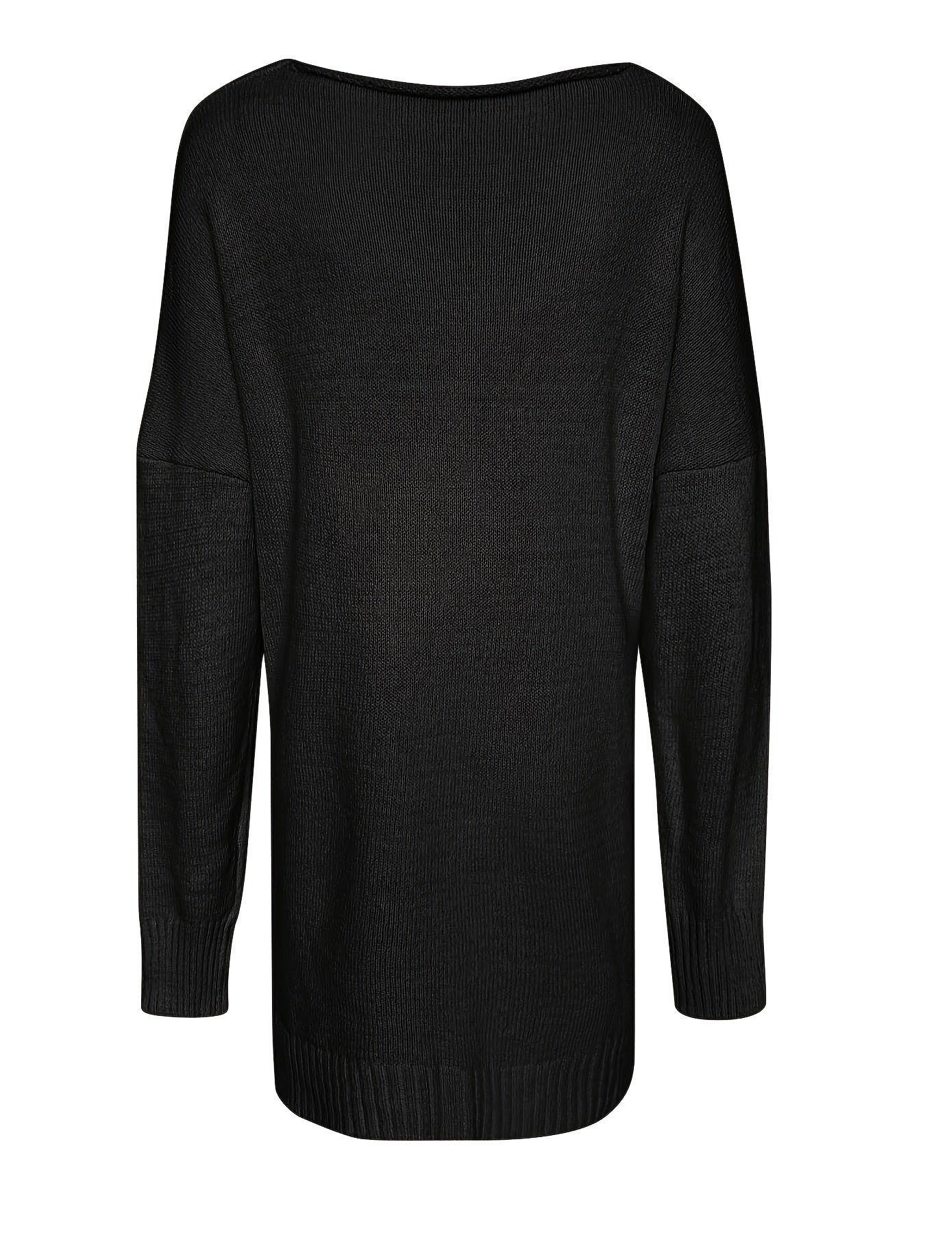 Sixsr Plus Size Twist Front Deep V Neck Irregular Hem Knit Tops, Women's Plus Slight Stretch Sexy Knit Tops