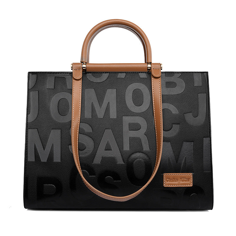 2025 Tote bag, new fashion bag, commuter large-capacity women's bag, embossed letters, women's handbag, can be ed on one shoulder