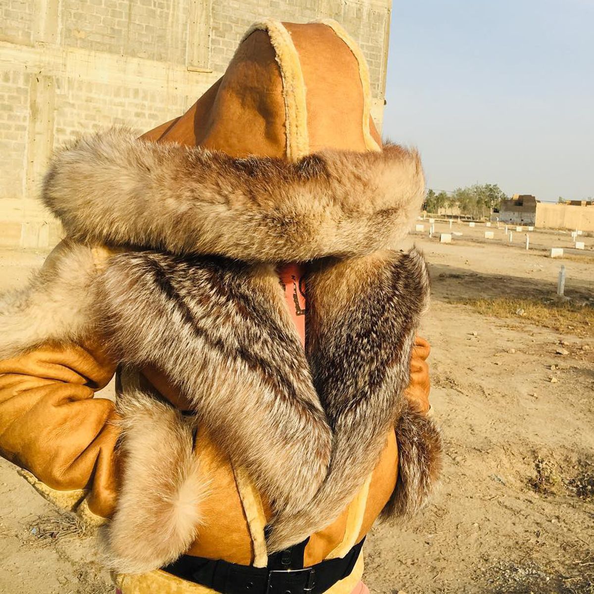 2025 Upgrade thickened order surge explosion wish men's imitation leather fleece fur integrated large fur collar hooded long sleeve jacket