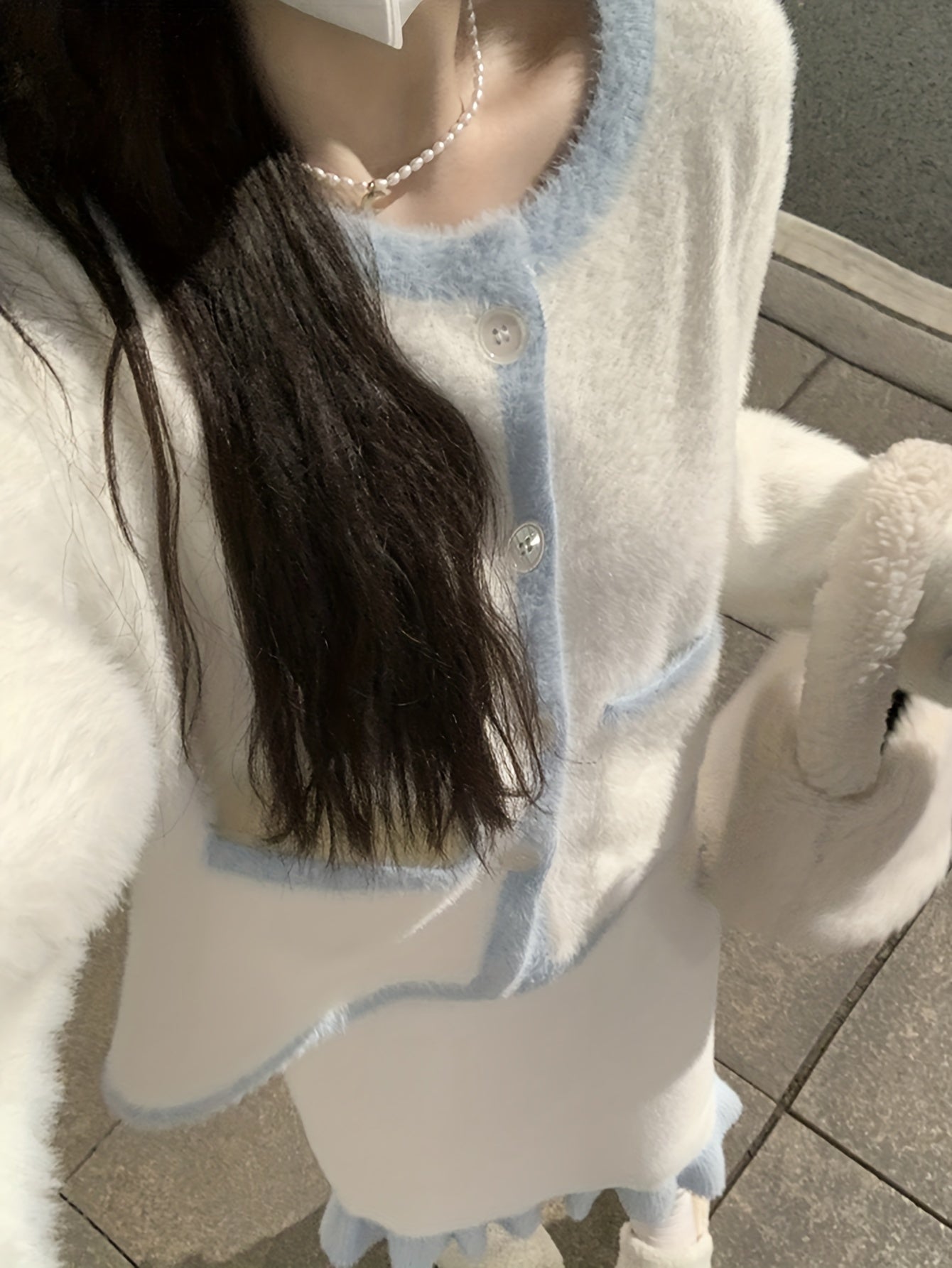 Sixsr Color Block Button Front Knitted Cardigan Sweater, Casual Long Sleeve Sweater For Fall & Winter, Women's Clothing