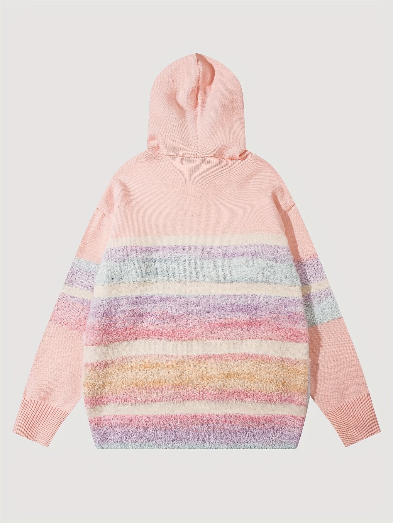 Sixsr Cool Knitted Sweater Hoodies For Men, Men's Casual Retro Striped Pullover Hooded Knit Sweater Streetwear For Winter Fall, As Gifts