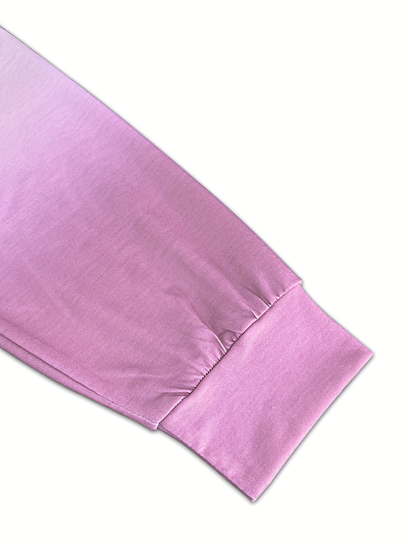 Sixsr Plus Size Casual Top, Women's Plus Ombre Print Zipper Long Sleeve Round Neck Slight Stretch Top