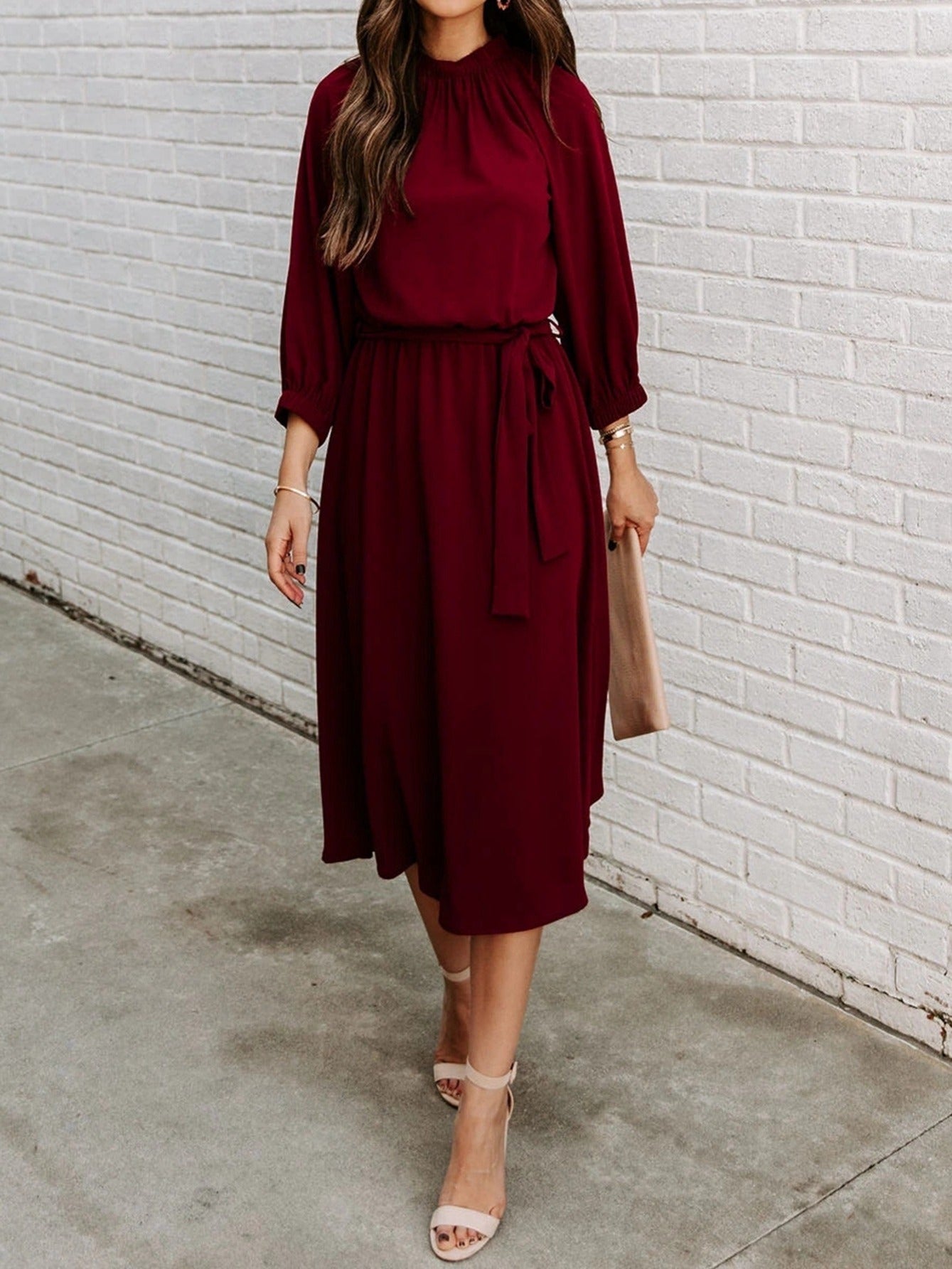 Sixsr Women's Dresses Sexy Summer Women's High Waist Slim Fashion Solid Color Slim Temperament Maxi Dresses