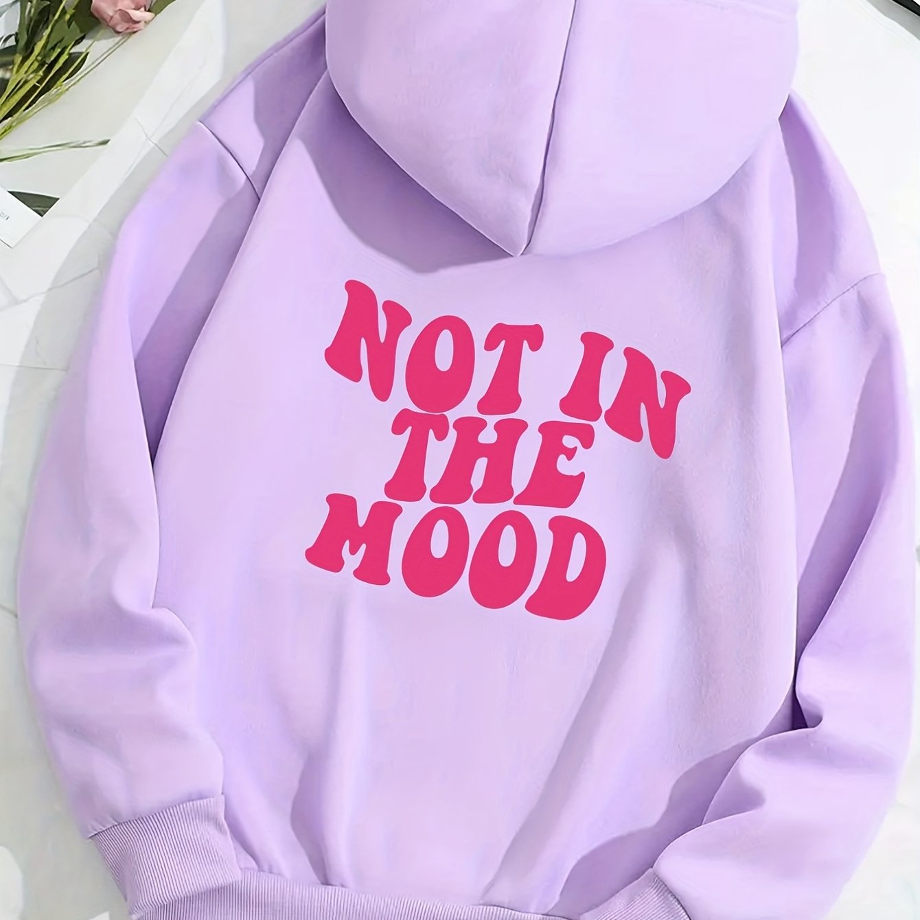 Sixsr Casual Letter Print Hoodie, Drawstring Hooded Pocket Fashion Loose Fall & Winter Sweatshirt, Women's Clothing