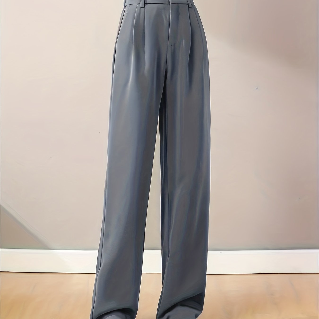 Sixsr Straight Leg Trouser, High Waist Casual Pants For Spring & Fall, Women's Clothing